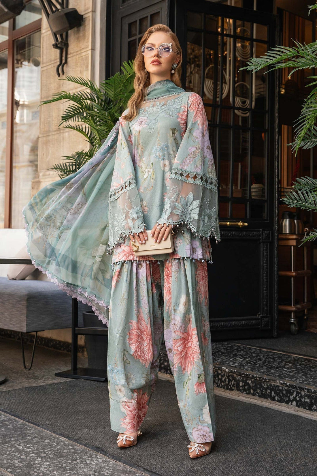Maria B | M Prints Fall Edit 24 |  MPT-2306-A by Maria B - Designer Dress  - Type : Ladies Clothes - Available at Libayah - 100% Original 
