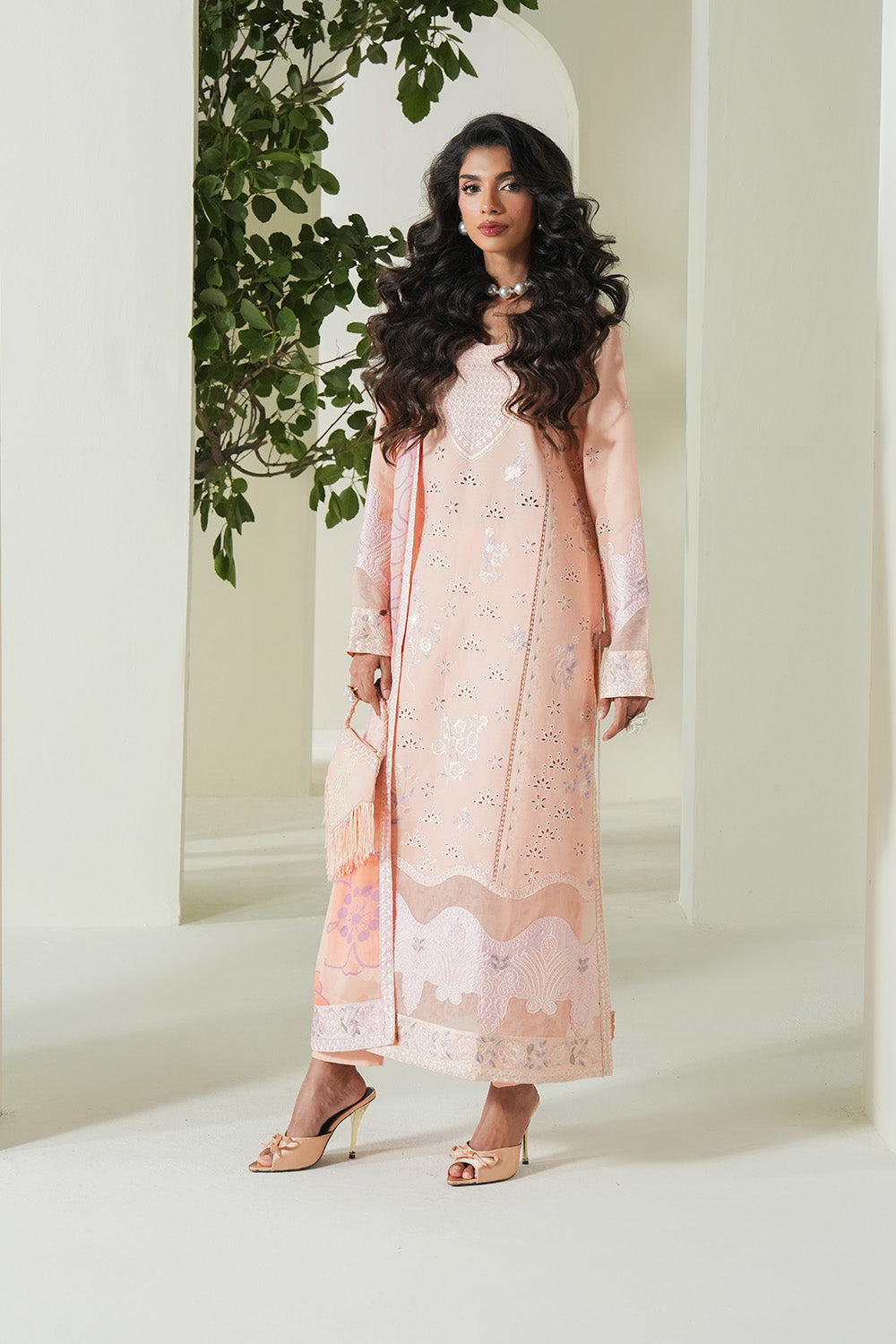 Maryum N Maria | Soiree Lawn | Peachy Delight by Maryam N Maria - Designer Dress - Type: Ladies Clothes - Available at Libayah - 100% Original