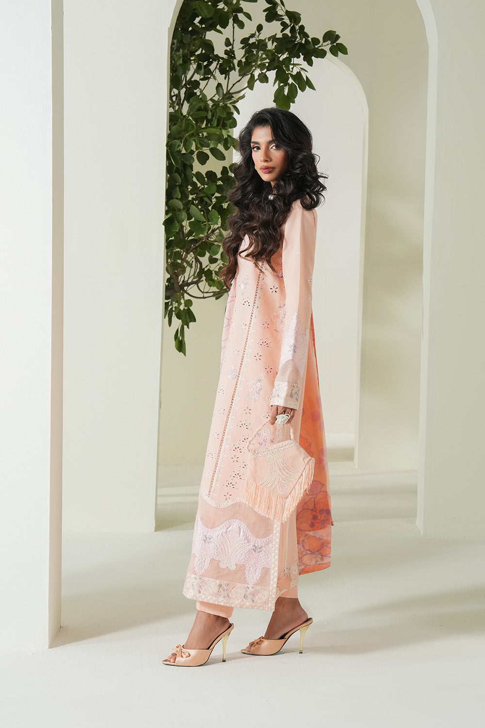 Maryum N Maria | Soiree Lawn | Peachy Delight by Maryam N Maria - Designer Dress - Type: Ladies Clothes - Available at Libayah - 100% Original