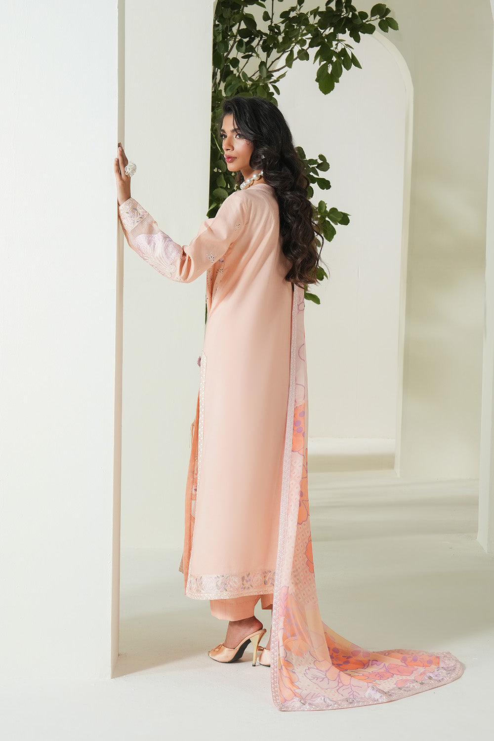 Maryum N Maria | Soiree Lawn | Peachy Delight by Maryam N Maria - Designer Dress - Type: Ladies Clothes - Available at Libayah - 100% Original