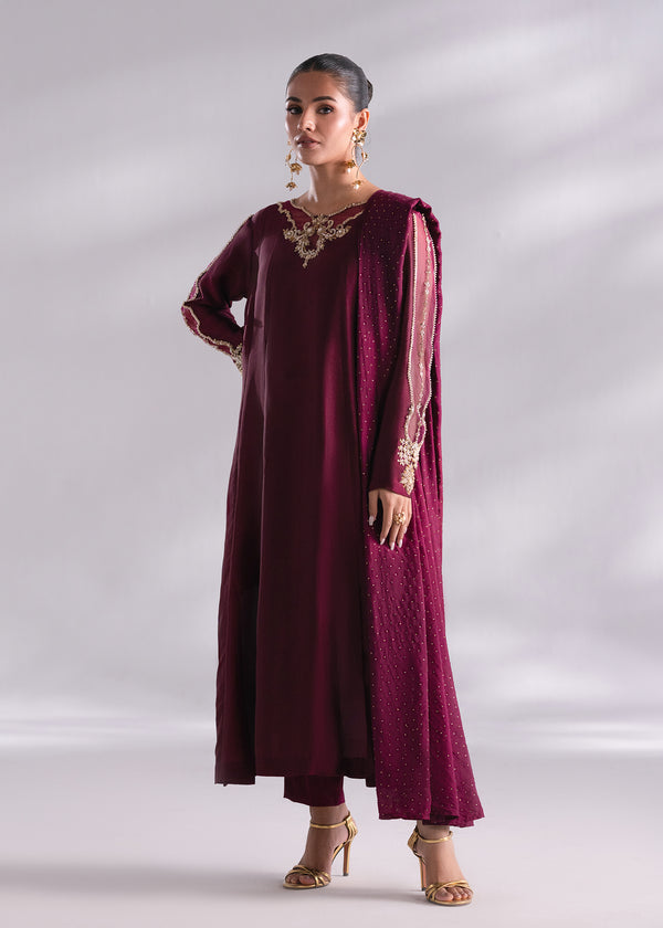 Mehak Yaqoob | Enchante The Luxe Edit | Garnet by Mehak Yaqoob - Designer Dress - Type: Ladies Clothes - Available at Libayah - 100% Original