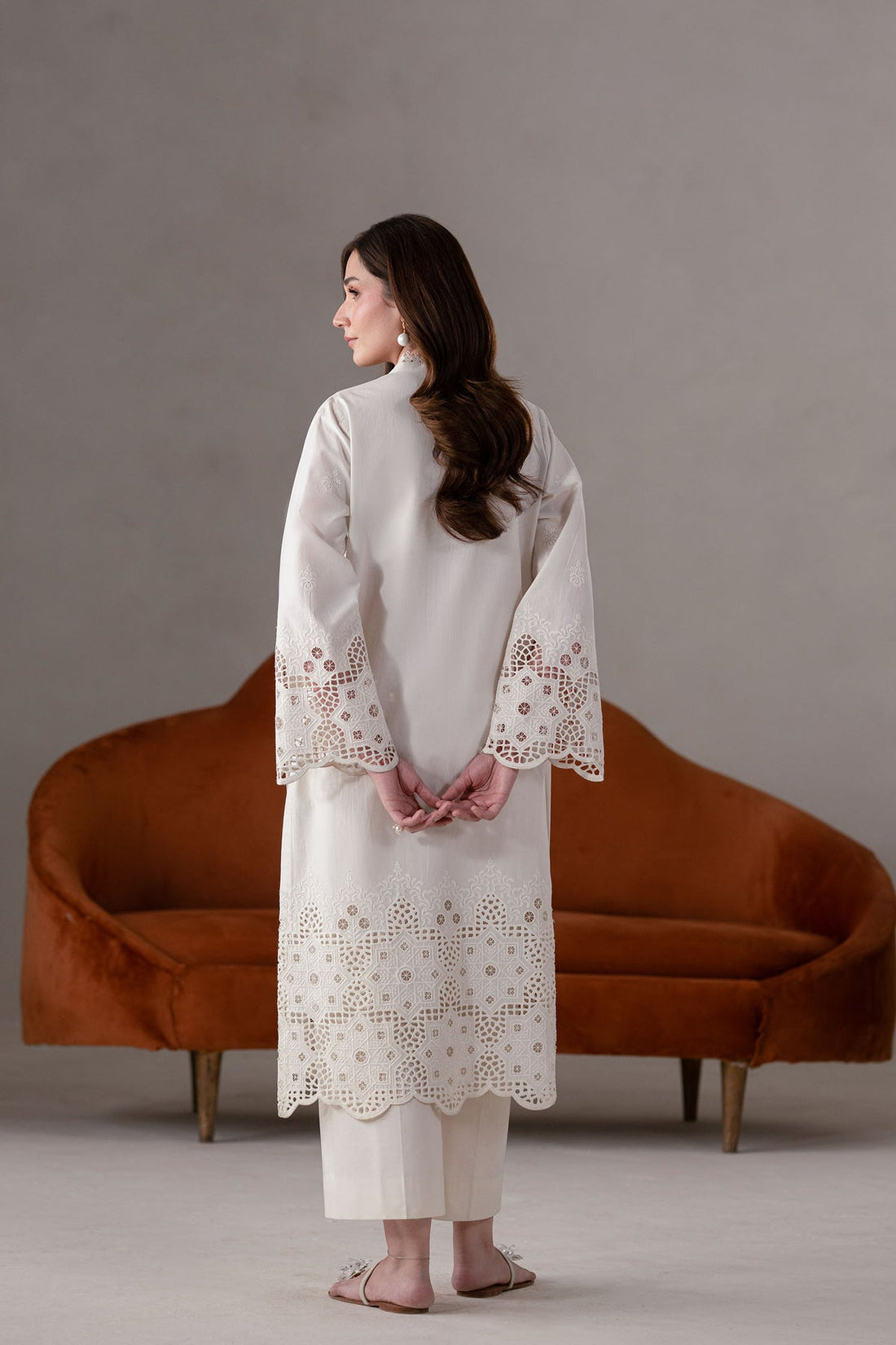 Akbar Aslam | Pret Lawn | Ecru by Akbar Aslam - Designer Dress - Type: Ladies Clothes - Available at Libayah - 100% Original