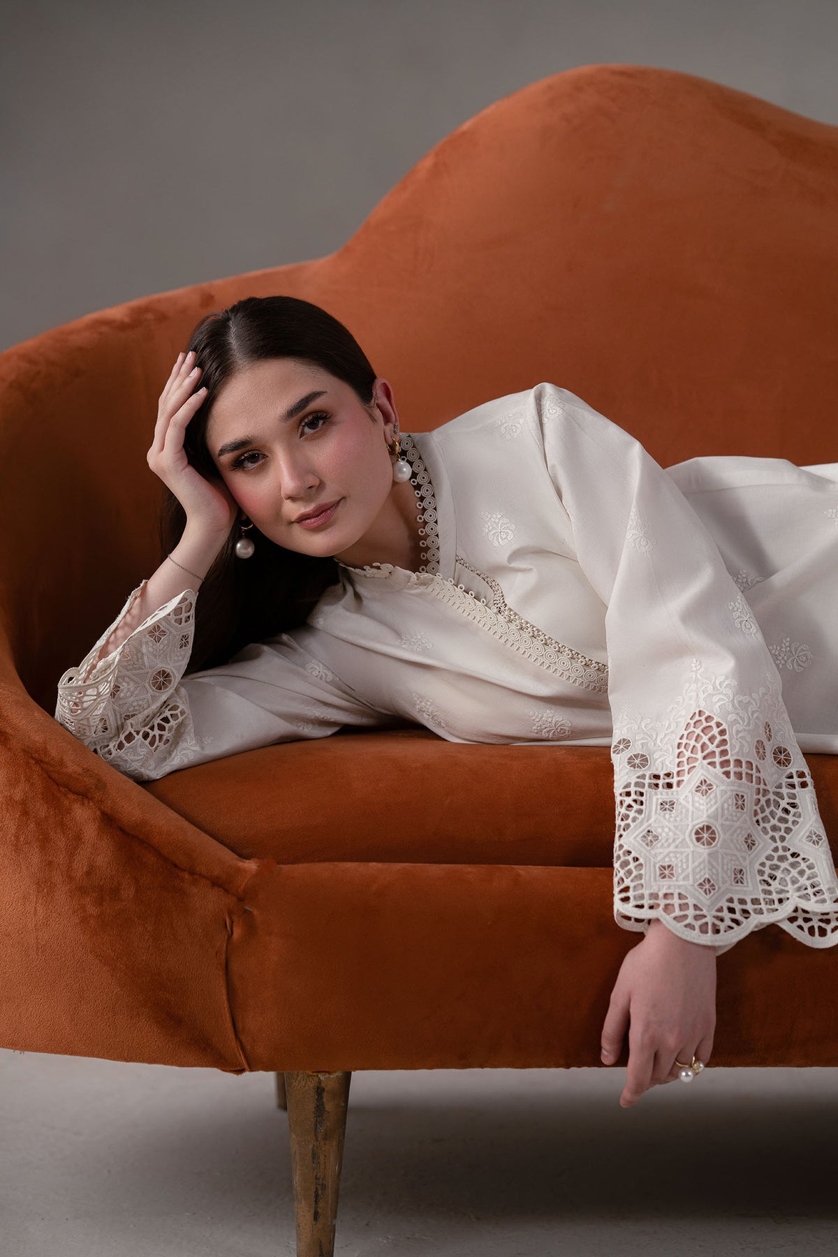 Akbar Aslam | Pret Lawn | Ecru by Akbar Aslam - Designer Dress - Type: Ladies Clothes - Available at Libayah - 100% Original