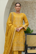 Marjjan | Aangan Embroidered Viscose |  SKC-100 (MUSTARD) by Marjjan - Designer Dress - Type: Ladies Clothes - Available at Libayah - 100% Original
