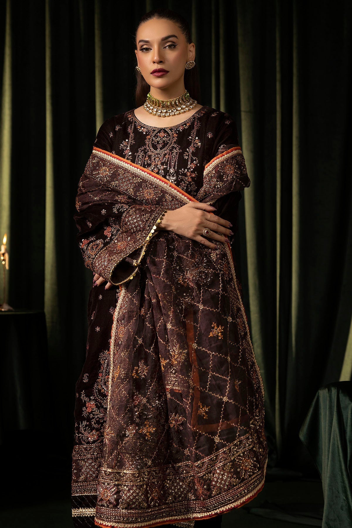 Motifz | Velvet Formals | 5091-AAHANA by Motifz - Designer Dress - Type: Ladies Clothes - Available at Libayah - 100% Original