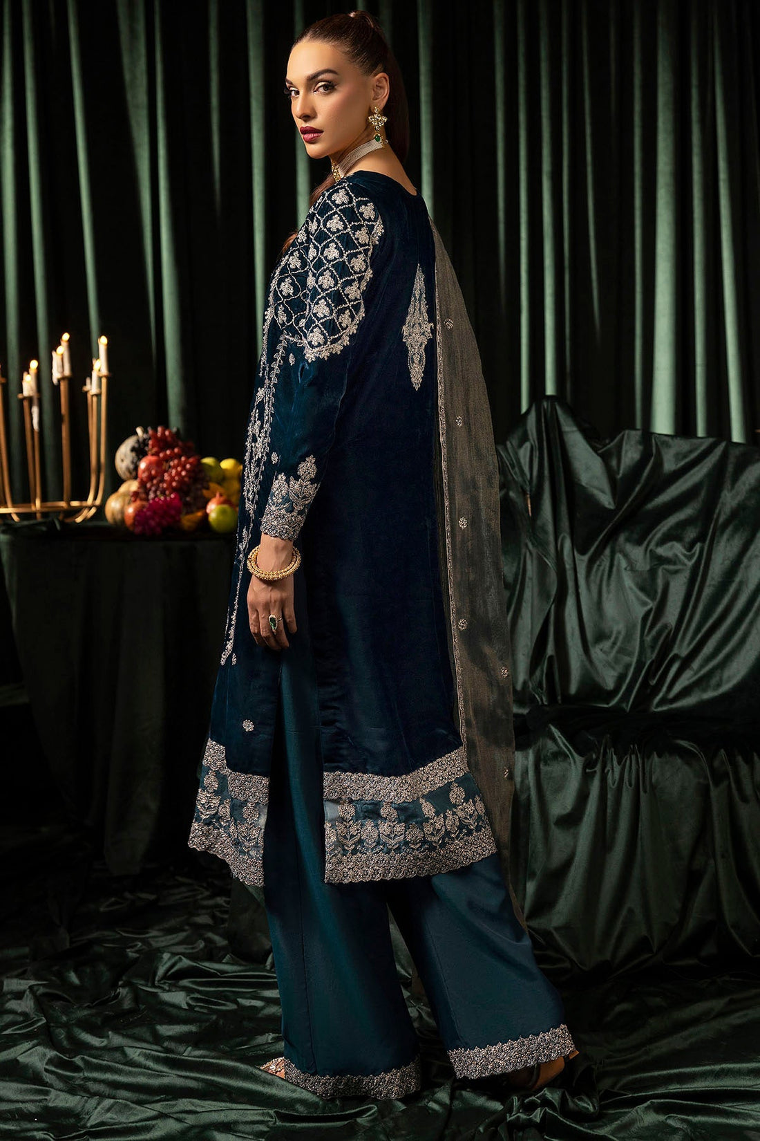 Motifz | Velvet Formals | 5093-DANEEN by Motifz - Designer Dress - Type: Ladies Clothes - Available at Libayah - 100% Original