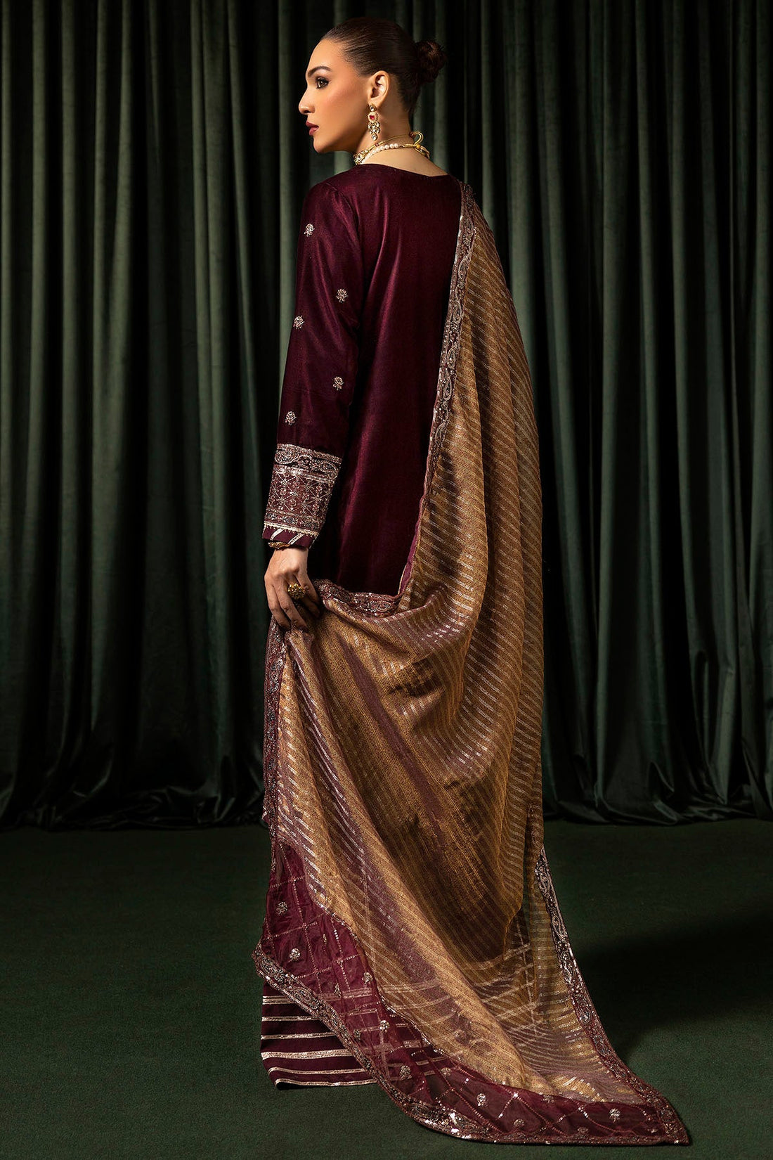 Motifz | Velvet Formals | 5096-DAISHA by Motifz - Designer Dress - Type: Ladies Clothes - Available at Libayah - 100% Original