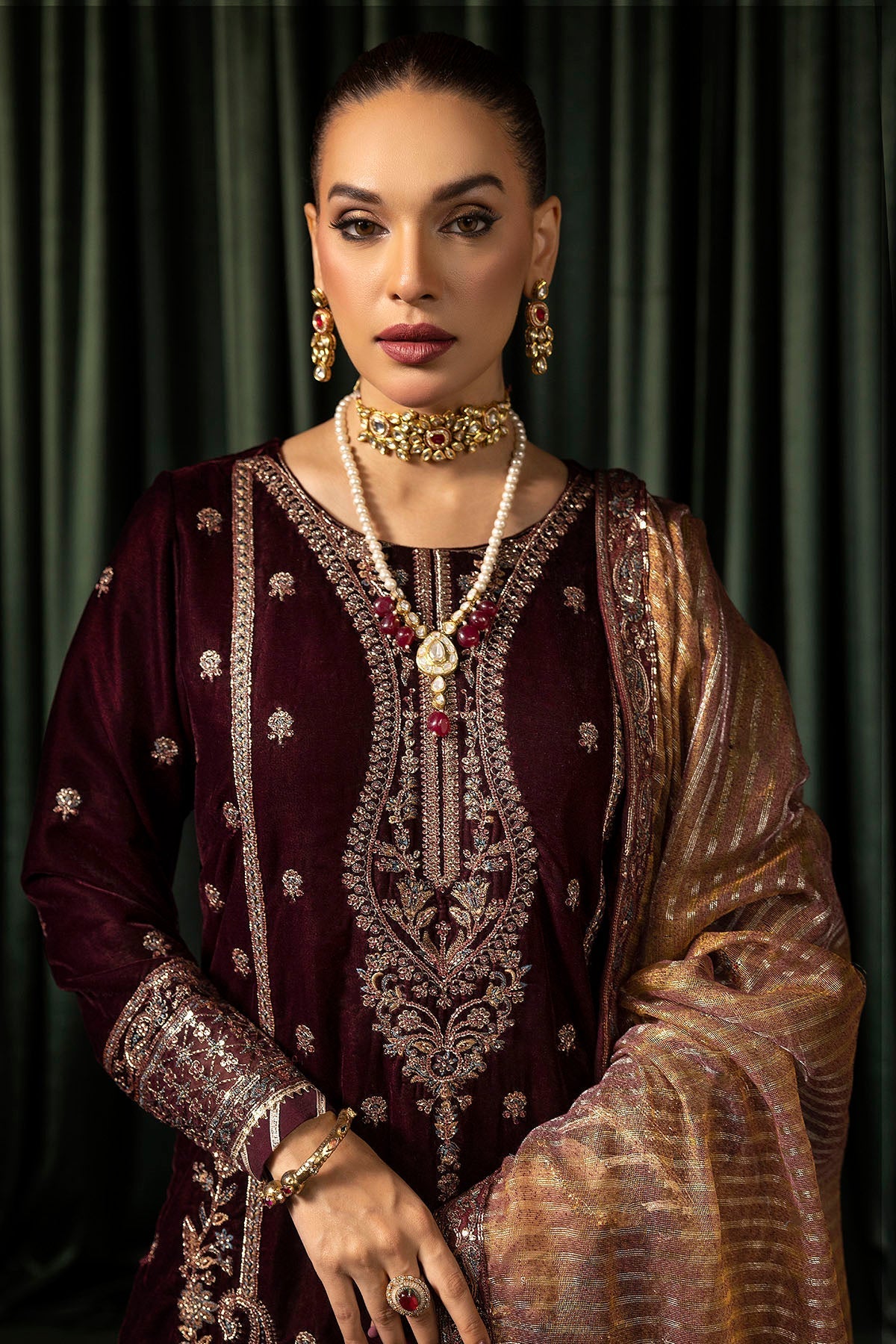 Motifz | Velvet Formals | 5096-DAISHA by Motifz - Designer Dress - Type: Ladies Clothes - Available at Libayah - 100% Original