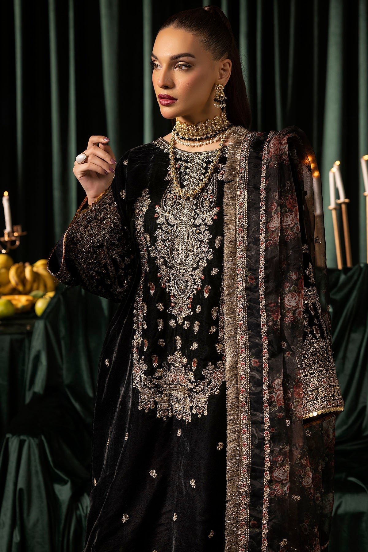 Motifz | Velvet Formals | 5097-TANISHA by Motifz - Designer Dress - Type: Ladies Clothes - Available at Libayah - 100% Original