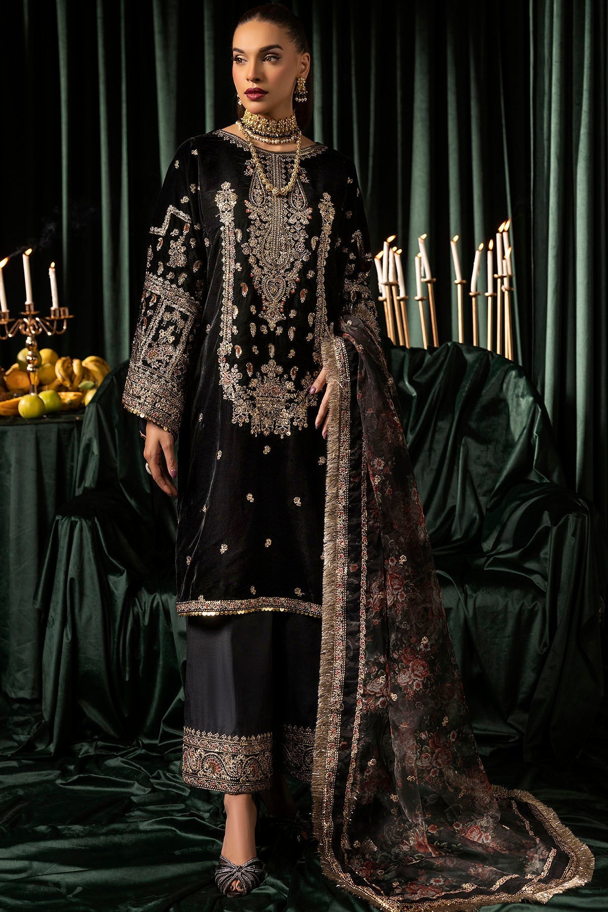 Motifz | Velvet Formals | 5097-TANISHA by Motifz - Designer Dress - Type: Ladies Clothes - Available at Libayah - 100% Original