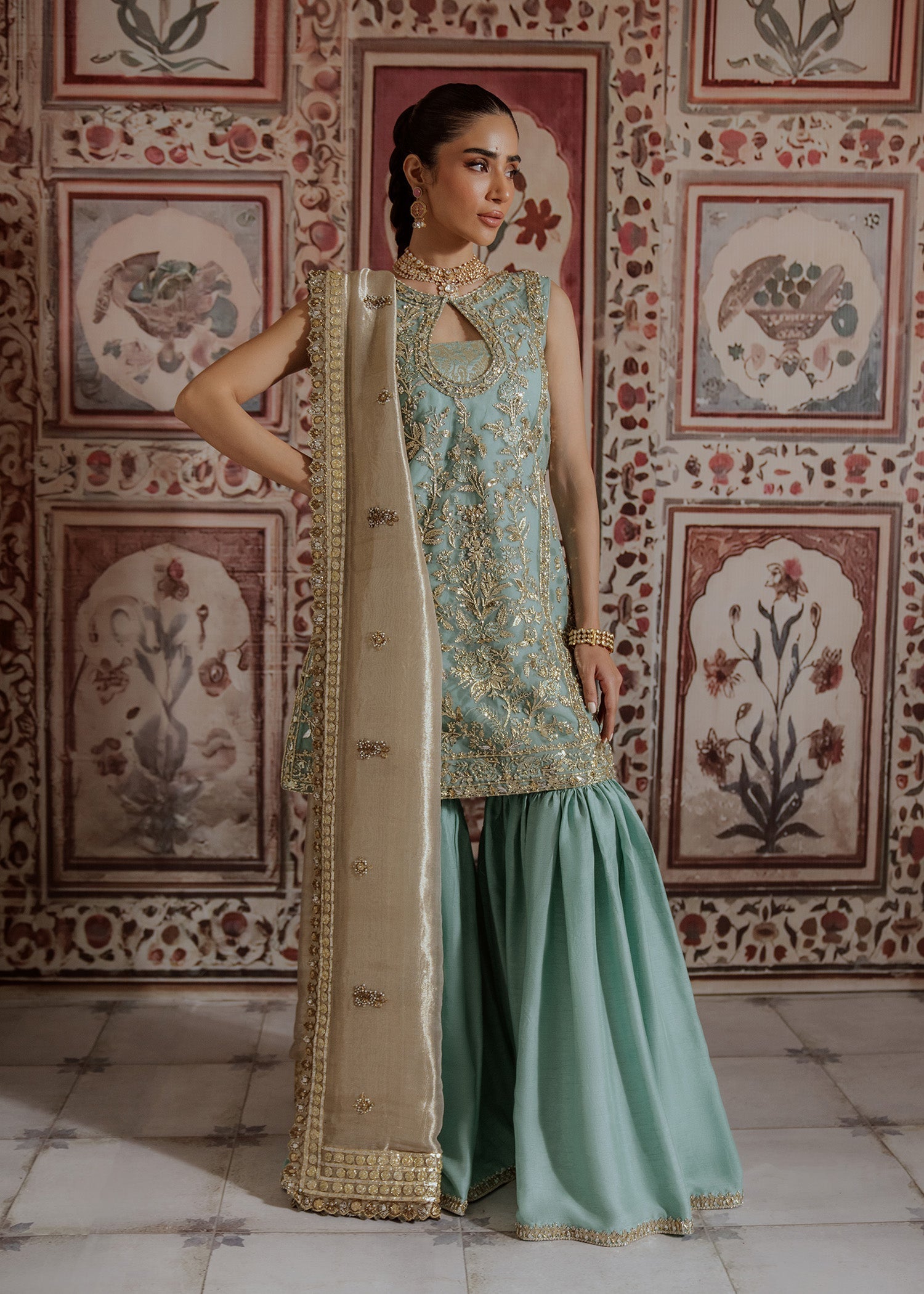 Mahgul | Portraits of Anaya | Turqoise Sea by Mahgul - Designer Dress - Type: Ladies Clothes - Available at Libayah - 100% Original