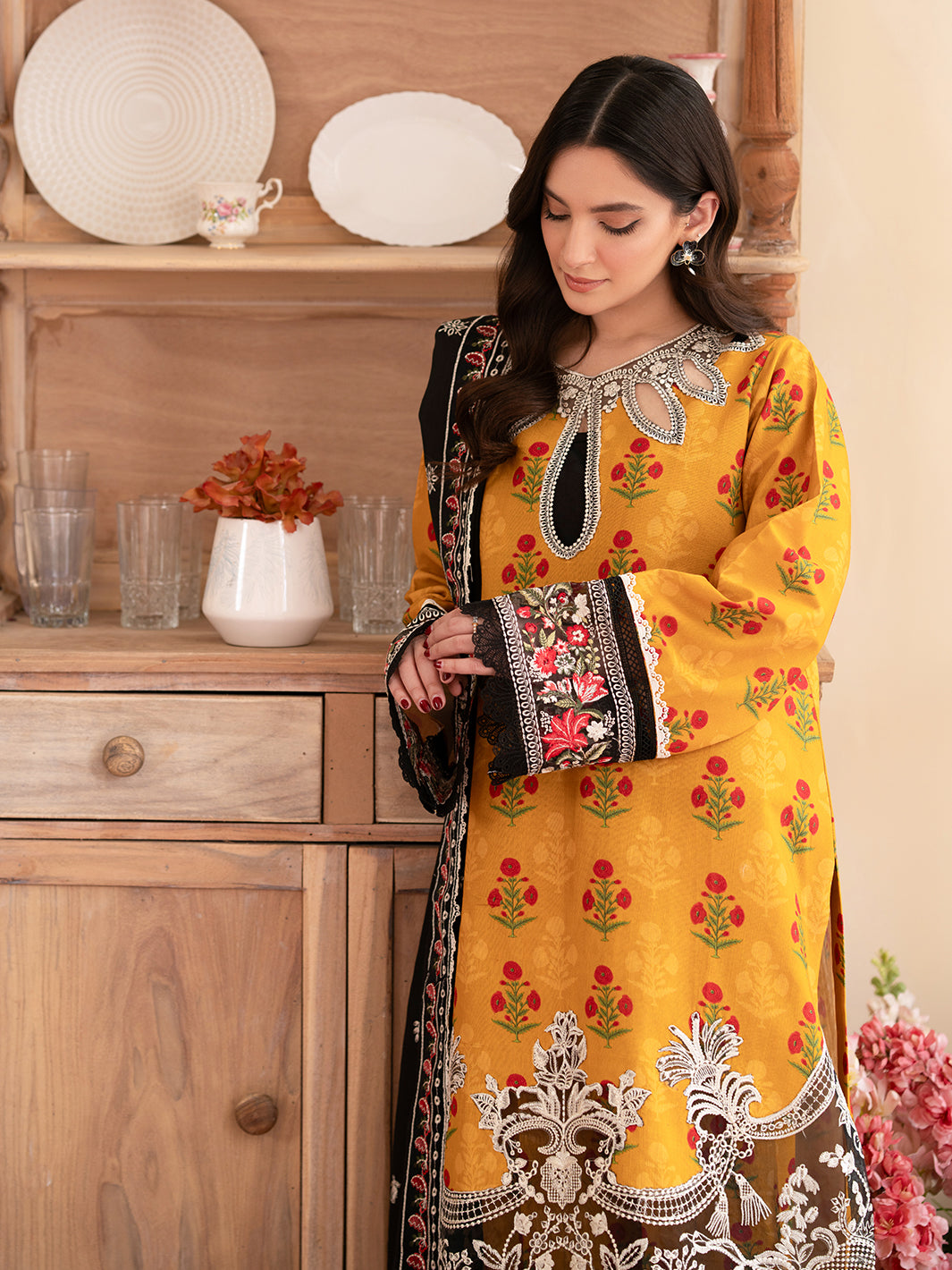Mahnur | Leila Winter 24 |  Marigold by Mahnur - Designer Dress - Type: Ladies Clothes - Available at Libayah - 100% Original