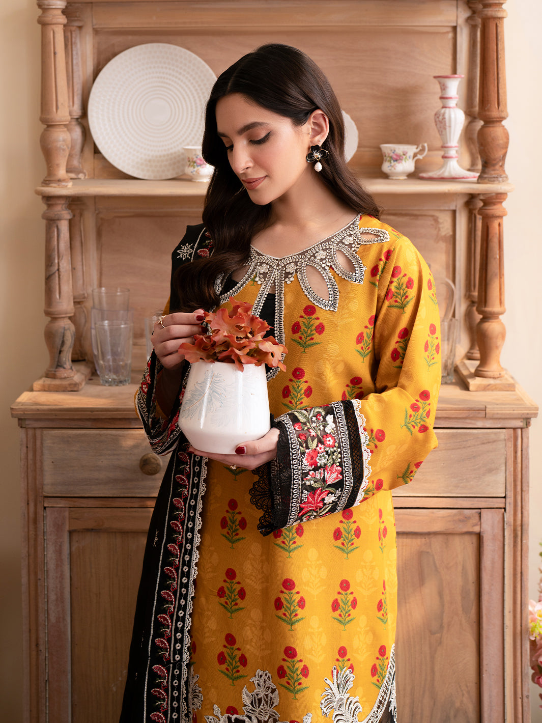 Mahnur | Leila Winter 24 |  Marigold by Mahnur - Designer Dress - Type: Ladies Clothes - Available at Libayah - 100% Original