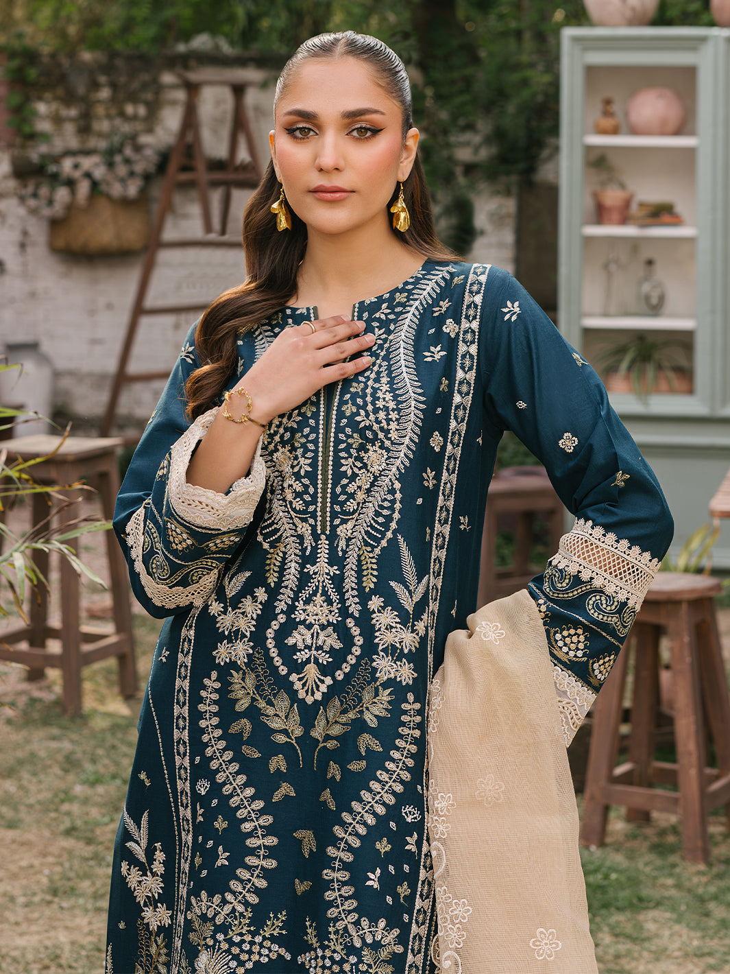 Mahnur | Masakali Luxury Lawn 24 | MK 01 - A by Mahnur - Designer Dress - Type: Ladies Clothes - Available at Libayah - 100% Original
