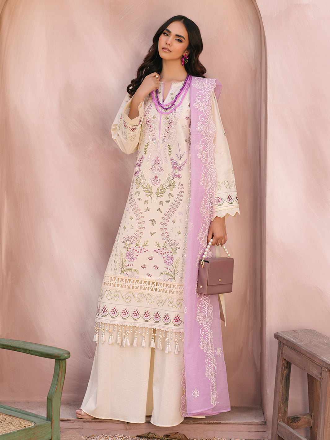 Mahnur | Masakali Luxury Lawn 24 | MK 01 - B by Mahnur - Designer Dress - Type: Ladies Clothes - Available at Libayah - 100% Original