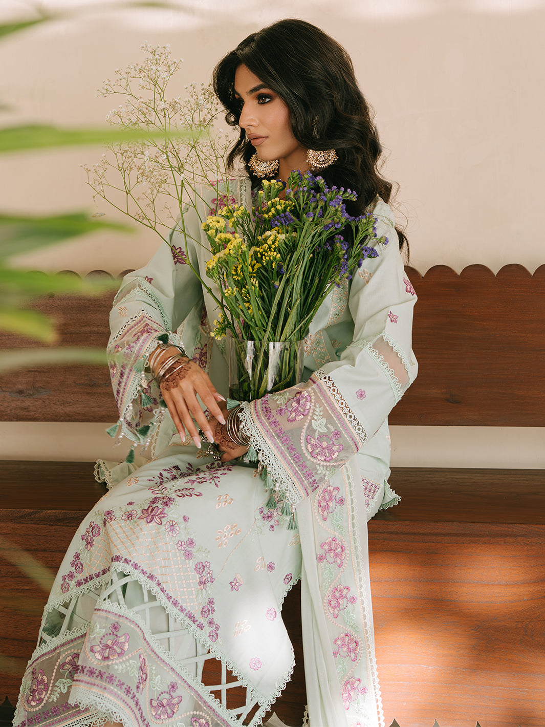 Mahnur | Shanaya Luxury Lawn 25 | Hooriya by Mahnur - Designer Dress - Type: Ladies Clothes - Available at Libayah - 100% Original