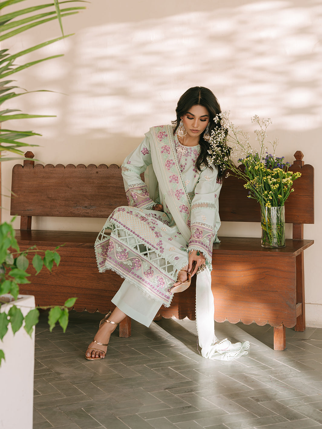 Mahnur | Shanaya Luxury Lawn 25 | Hooriya by Mahnur - Designer Dress - Type: Ladies Clothes - Available at Libayah - 100% Original