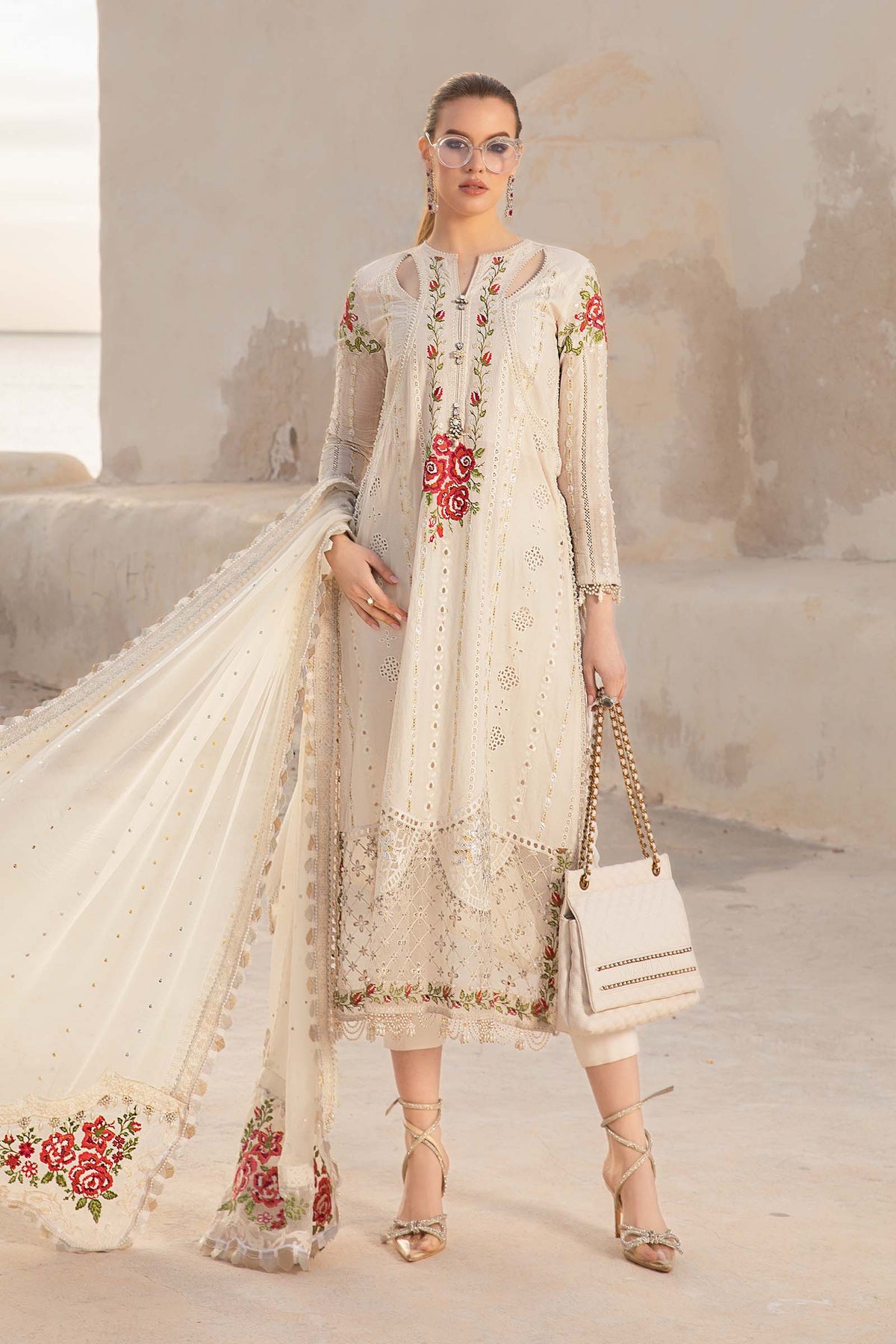 Maria B | Voyage a' Luxe Lawn | D-2412-A by Maria B - Designer Dress  - Type : Ladies Clothes - Available at Libayah - 100% Original 