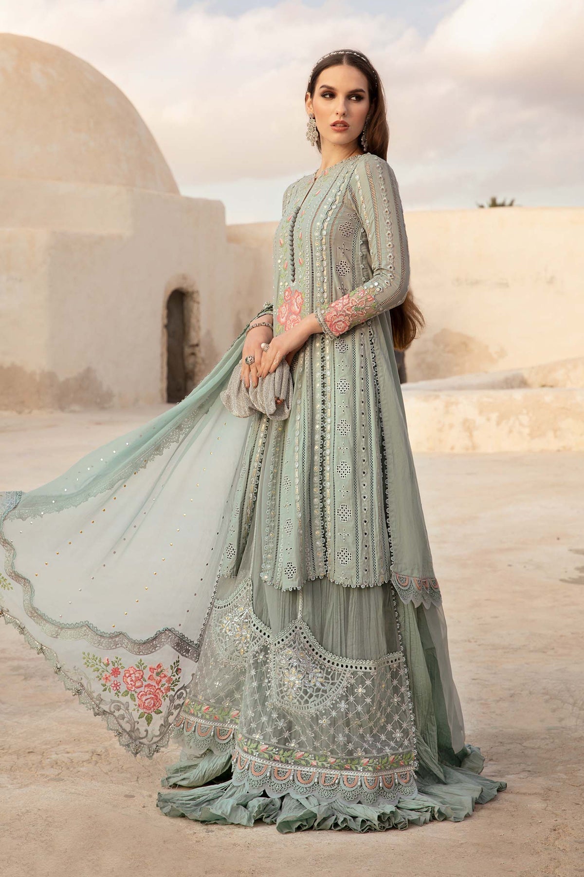 Maria B | Voyage a' Luxe Lawn | D-2412-B by Maria B - Designer Dress  - Type : Ladies Clothes - Available at Libayah - 100% Original 