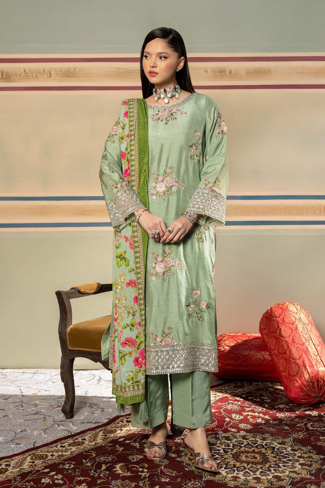 Maria B | M Basics Festive Velvet | MB-USW24-603 by Maria B - Designer Dress - Type: Ladies Clothes - Available at Libayah - 100% Original
