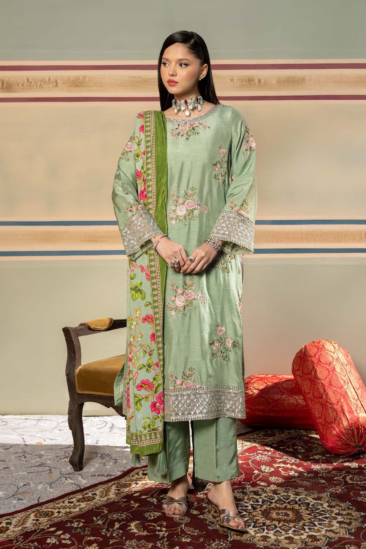 Maria B | M Basics Festive Velvet | MB-USW24-603 by Maria B - Designer Dress - Type: Ladies Clothes - Available at Libayah - 100% Original