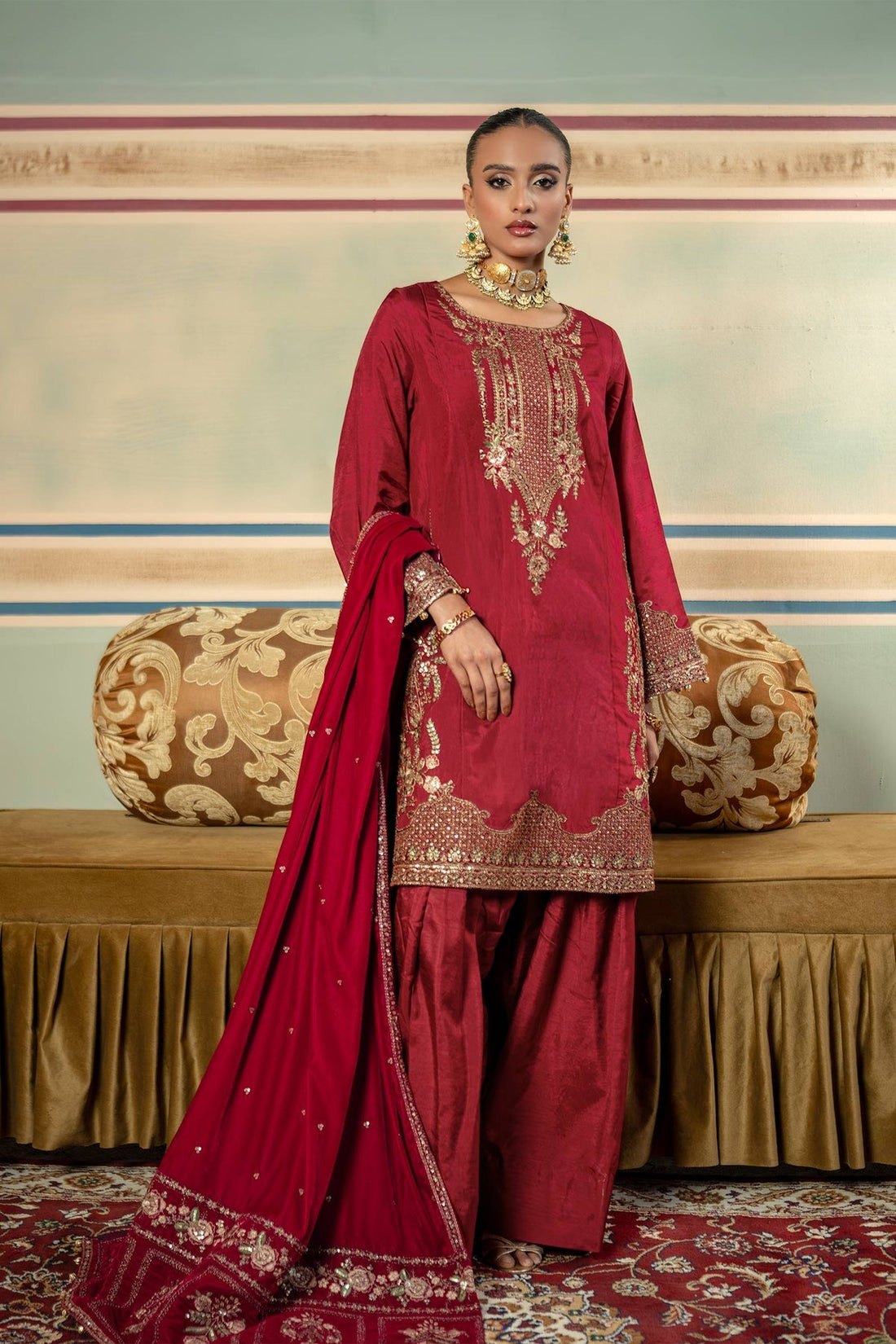 Maria B | M Basics Festive Velvet | MB-USW24-602 by Maria B - Designer Dress - Type: Ladies Clothes - Available at Libayah - 100% Original