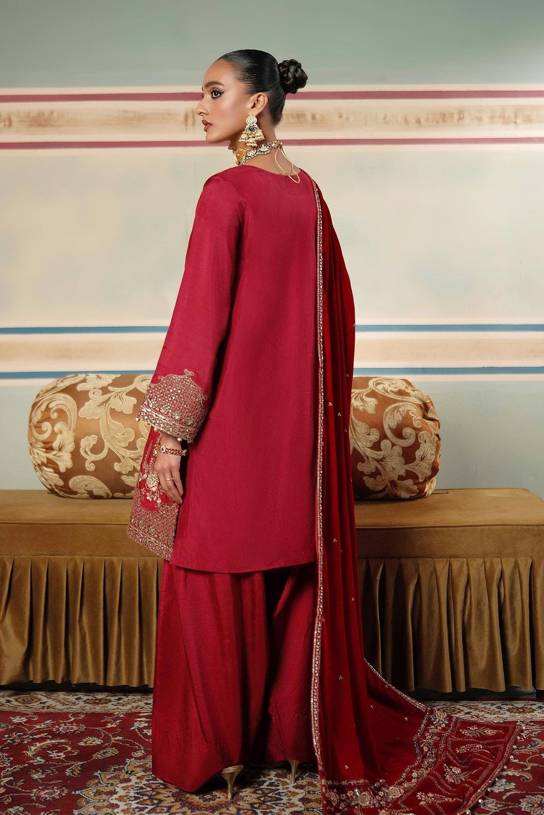 Maria B | M Basics Festive Velvet | MB-USW24-602 by Maria B - Designer Dress - Type: Ladies Clothes - Available at Libayah - 100% Original
