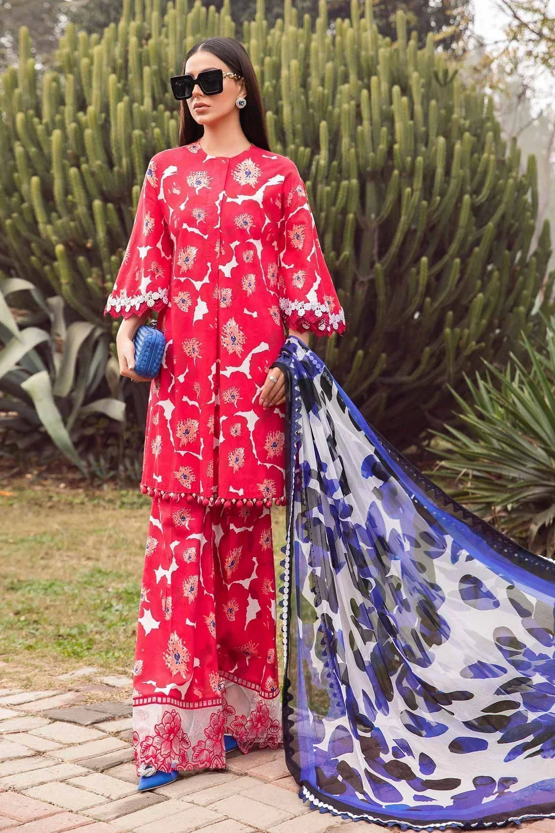 Maria B | M Prints Spring 24 | MPT-2112-A by Maria B - Designer Dress  - Type : Ladies Clothes - Available at Libayah - 100% Original 