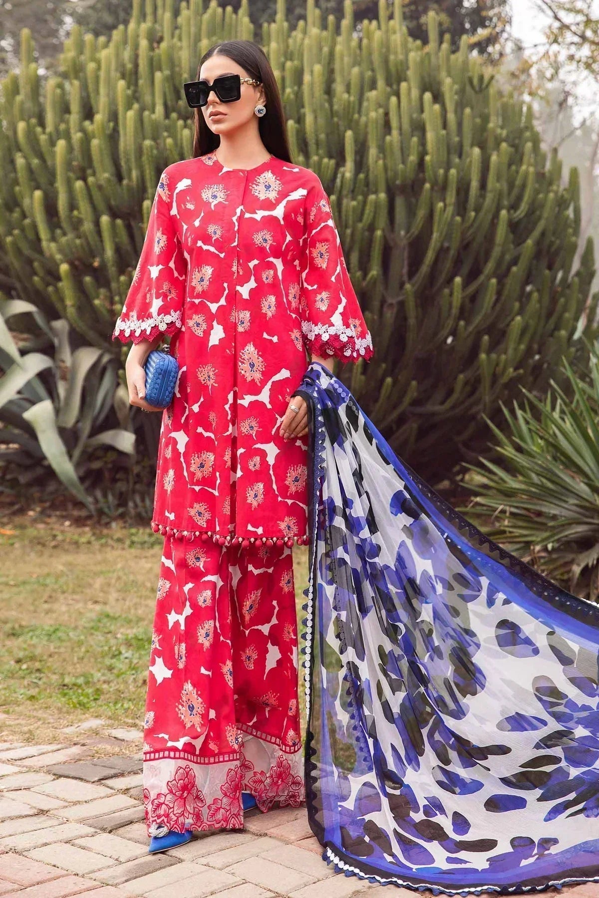 Maria B | M Prints Spring 24 | MPT-2112-A by Maria B - Designer Dress  - Type : Ladies Clothes - Available at Libayah - 100% Original 