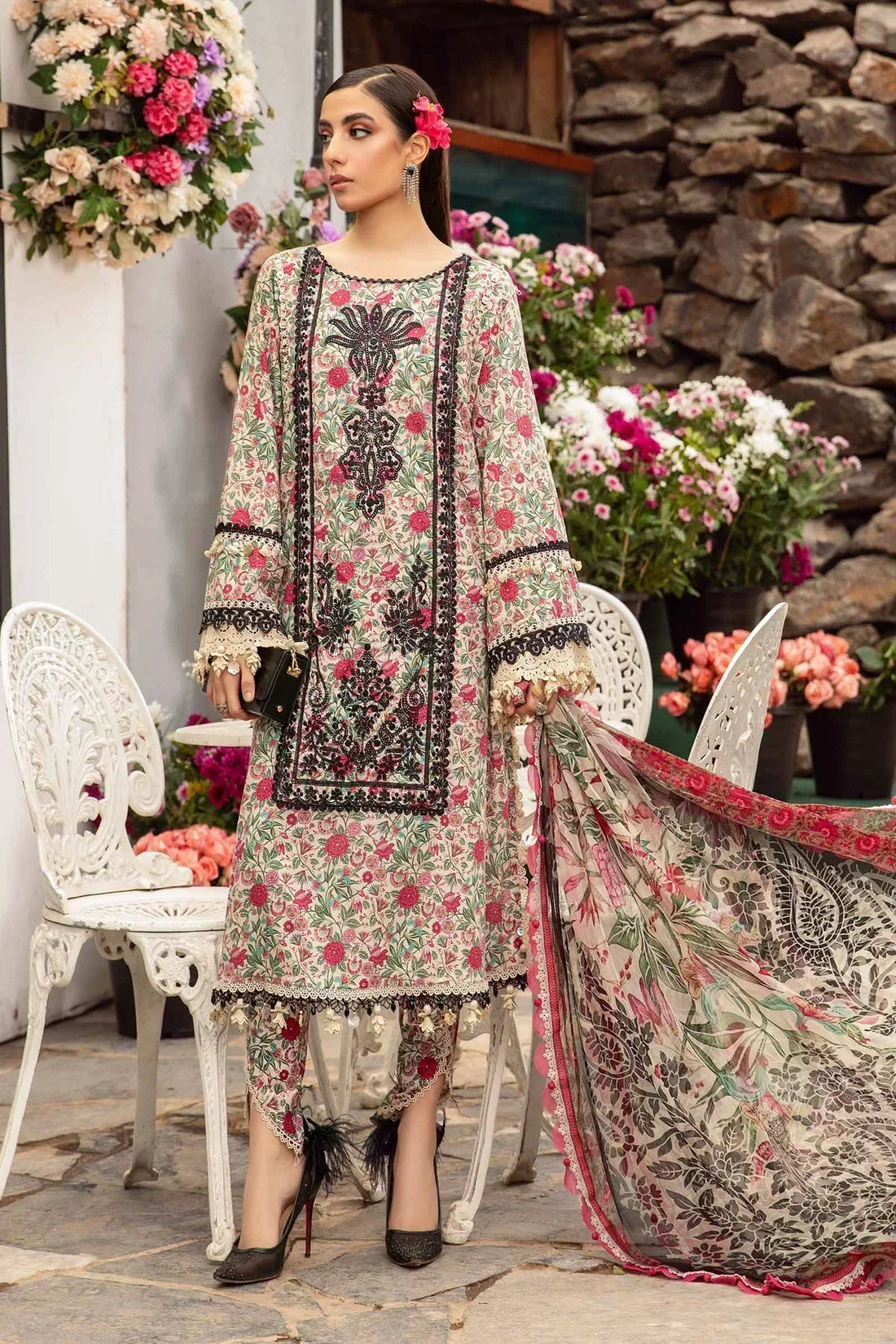 Maria B | M Prints Spring 24 | MPT-2113-A by Maria B - Designer Dress  - Type : Ladies Clothes - Available at Libayah - 100% Original 