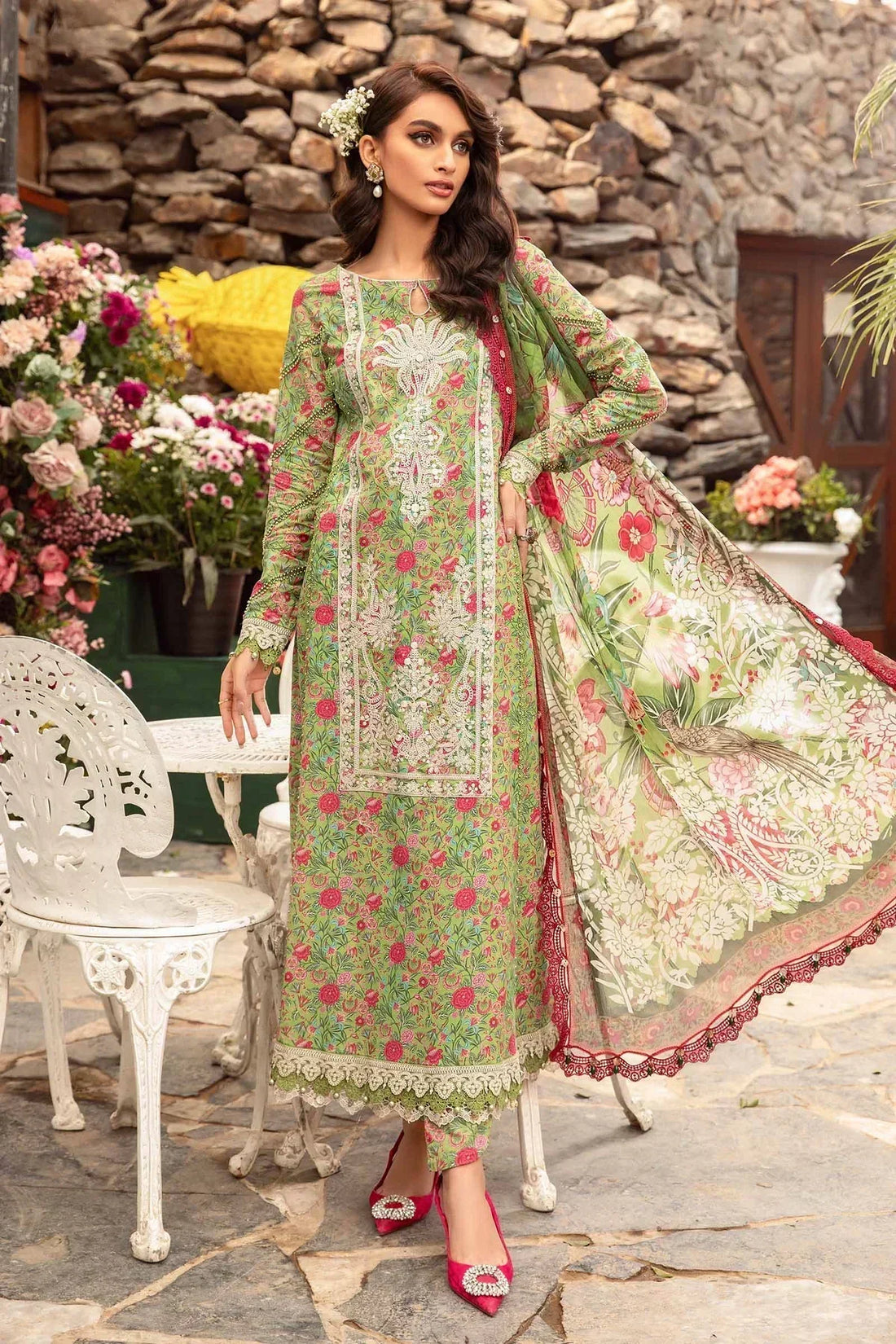 Maria B | M Prints Spring 24 | MPT-2113-B by Maria B - Designer Dress  - Type : Ladies Clothes - Available at Libayah - 100% Original 
