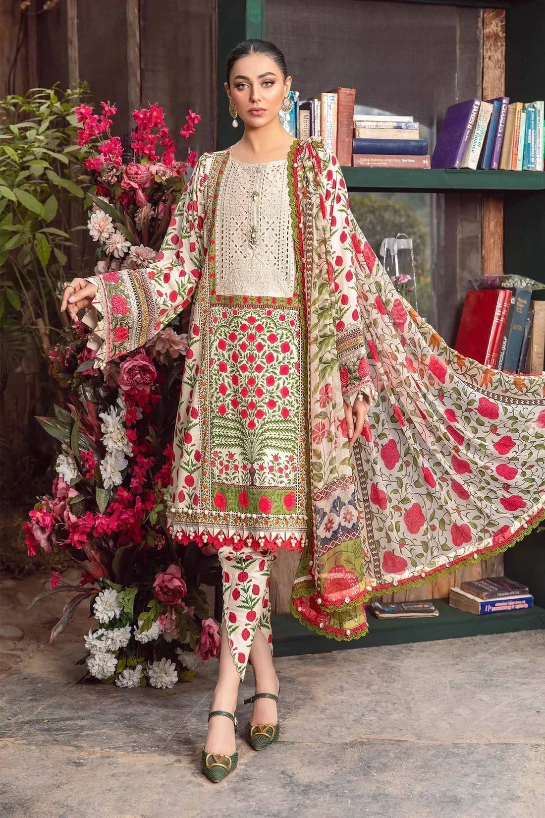 Maria B | M Prints Spring 24 | MPT-2114-A by Maria B - Designer Dress  - Type : Ladies Clothes - Available at Libayah - 100% Original 