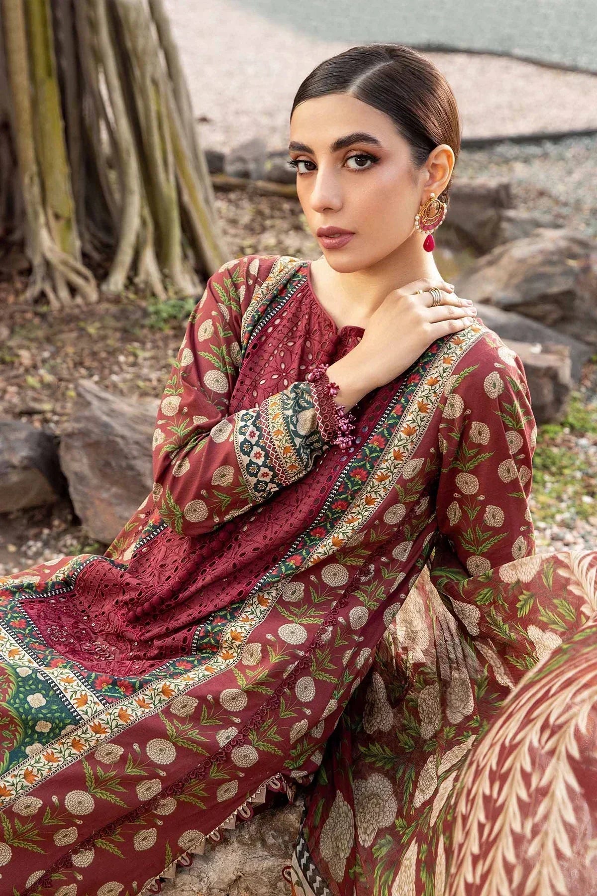 Maria B | M Prints Spring 24 | MPT-2114-B by Maria B - Designer Dress  - Type : Ladies Clothes - Available at Libayah - 100% Original 