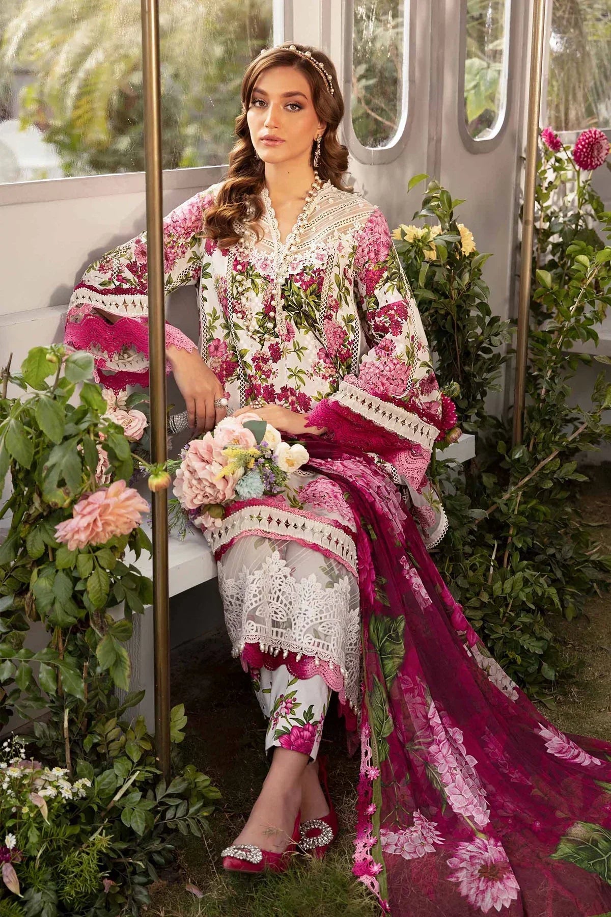 Maria B | M Prints Spring 24 | MPT-2102-A by Maria B - Designer Dress  - Type : Ladies Clothes - Available at Libayah - 100% Original 