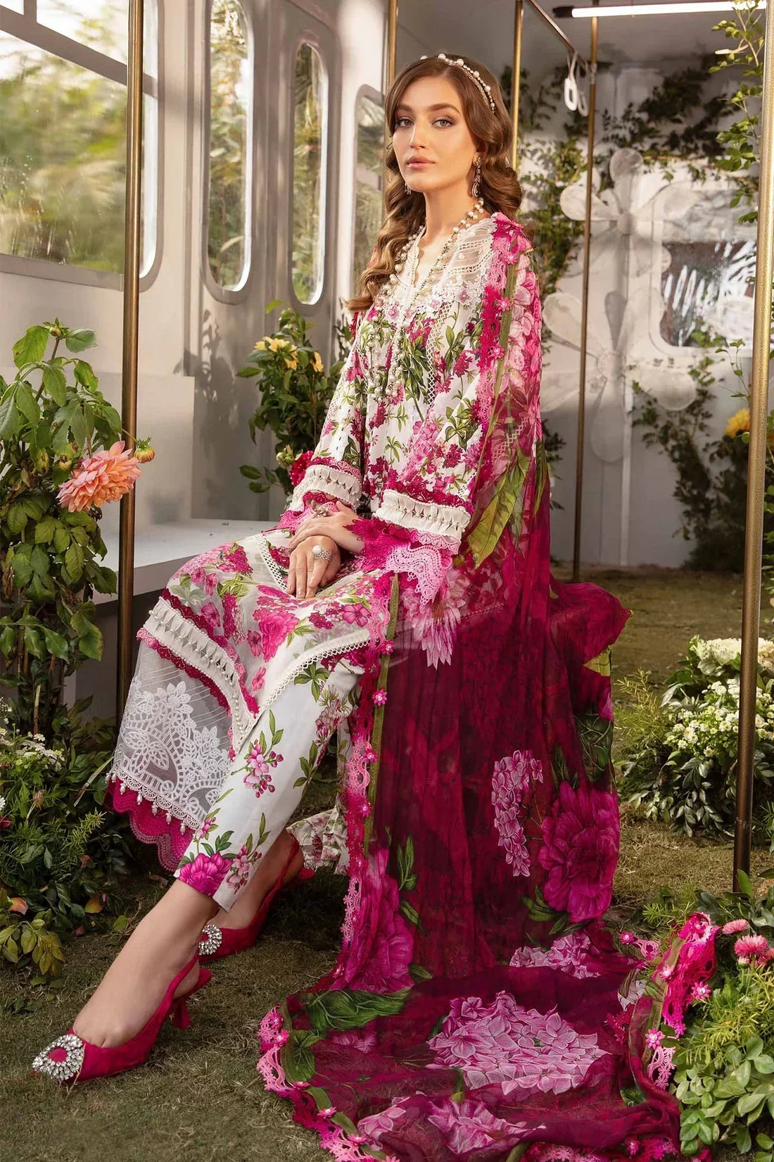 Maria B | M Prints Spring 24 | MPT-2102-A by Maria B - Designer Dress  - Type : Ladies Clothes - Available at Libayah - 100% Original 