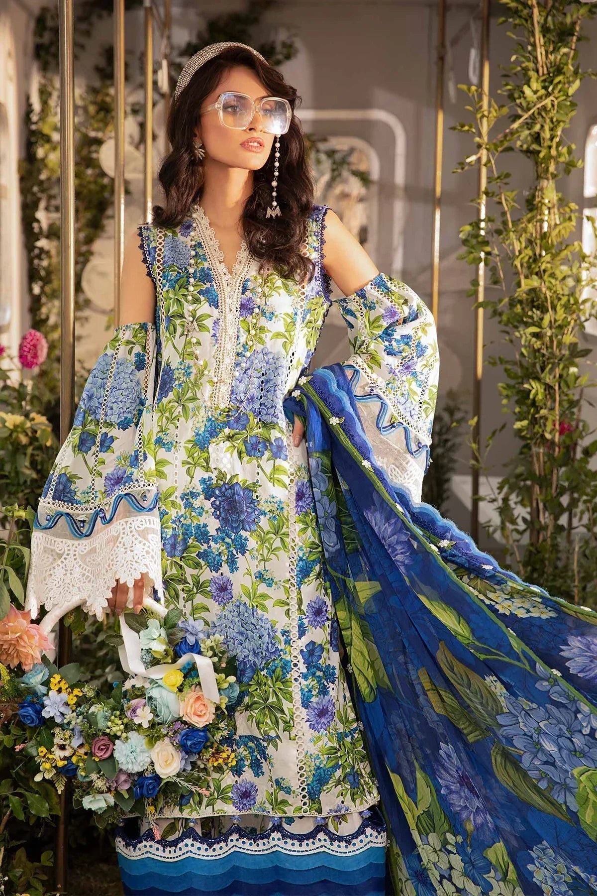 Maria B | M Prints Spring 24 | MPT-2102-B by Maria B - Designer Dress  - Type : Ladies Clothes - Available at Libayah - 100% Original 