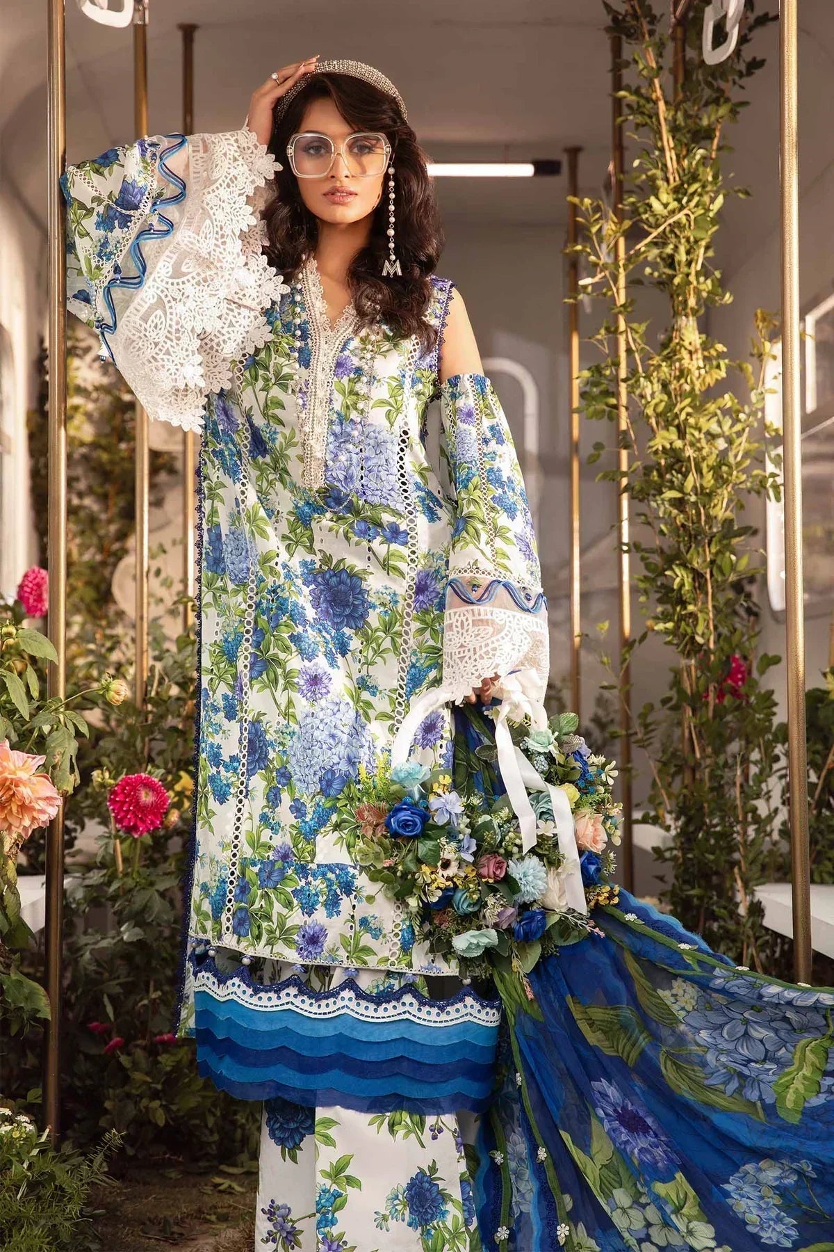 Maria B | M Prints Spring 24 | MPT-2102-B by Maria B - Designer Dress  - Type : Ladies Clothes - Available at Libayah - 100% Original 