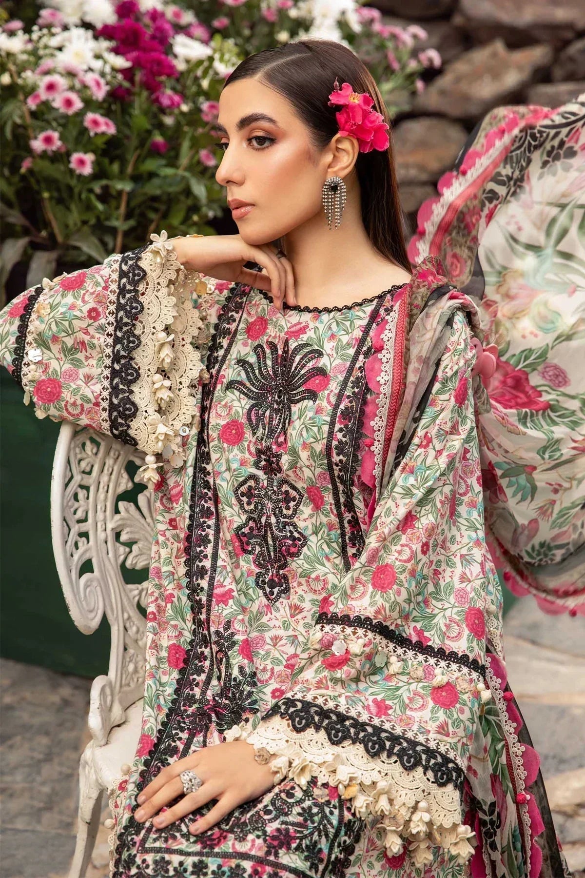 Maria B | M Prints Spring 24 | MPT-2113-A by Maria B - Designer Dress  - Type : Ladies Clothes - Available at Libayah - 100% Original 