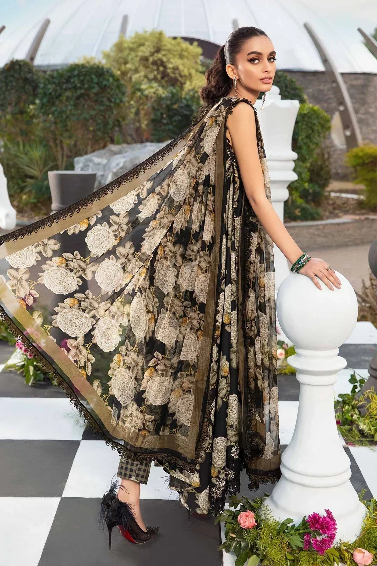 Maria B | M Prints Spring 24 | MPT-2103-B by Maria B - Designer Dress  - Type : Ladies Clothes - Available at Libayah - 100% Original 