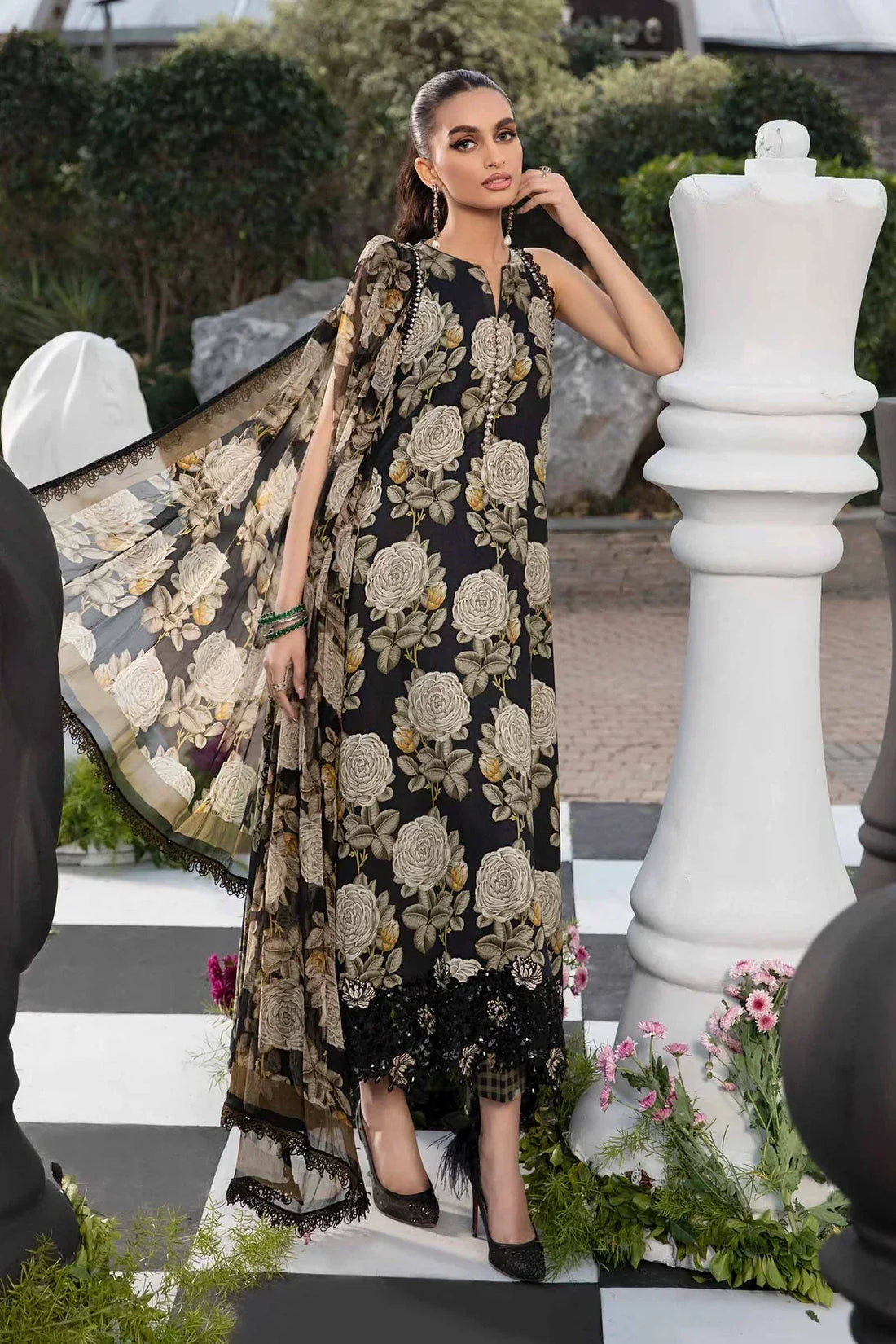 Maria B | M Prints Spring 24 | MPT-2103-B by Maria B - Designer Dress  - Type : Ladies Clothes - Available at Libayah - 100% Original 