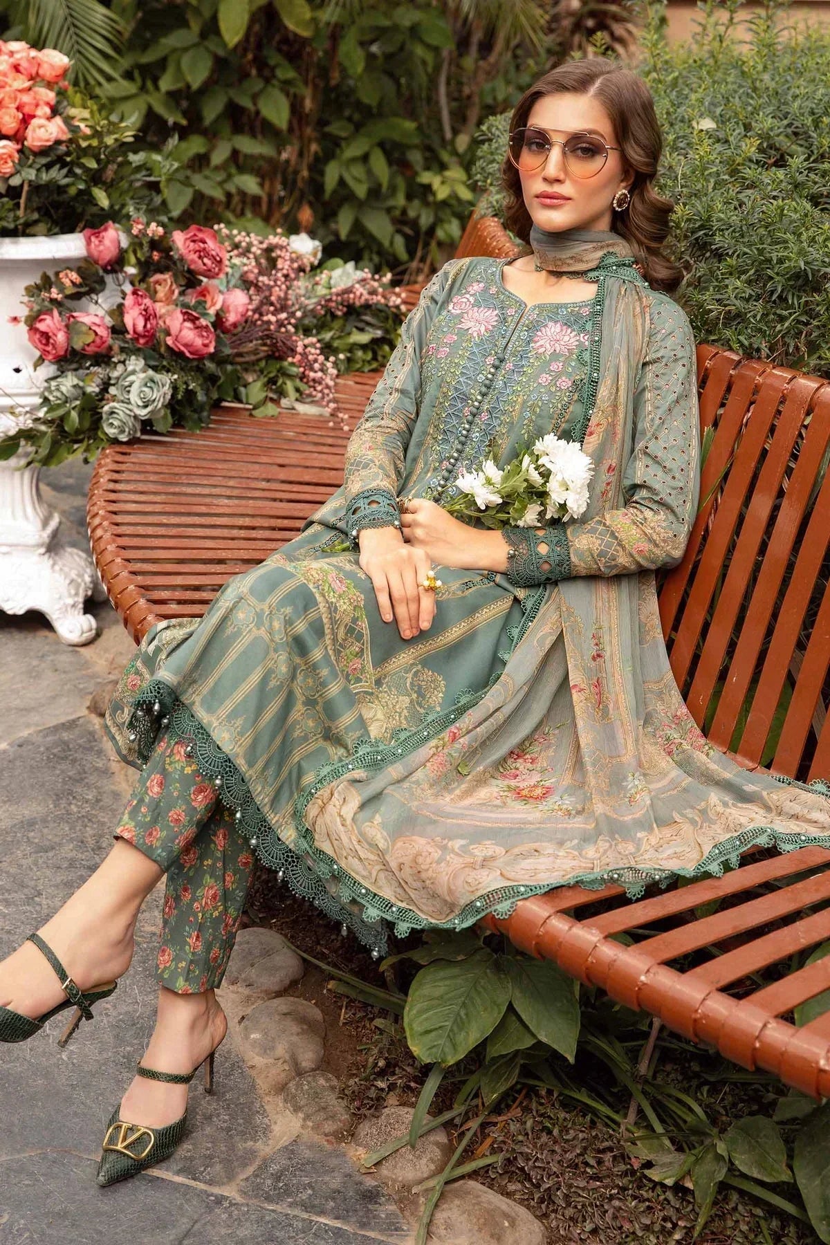Maria B | M Prints Spring 24 | MPT-2104-B by Maria B - Designer Dress  - Type : Ladies Clothes - Available at Libayah - 100% Original 