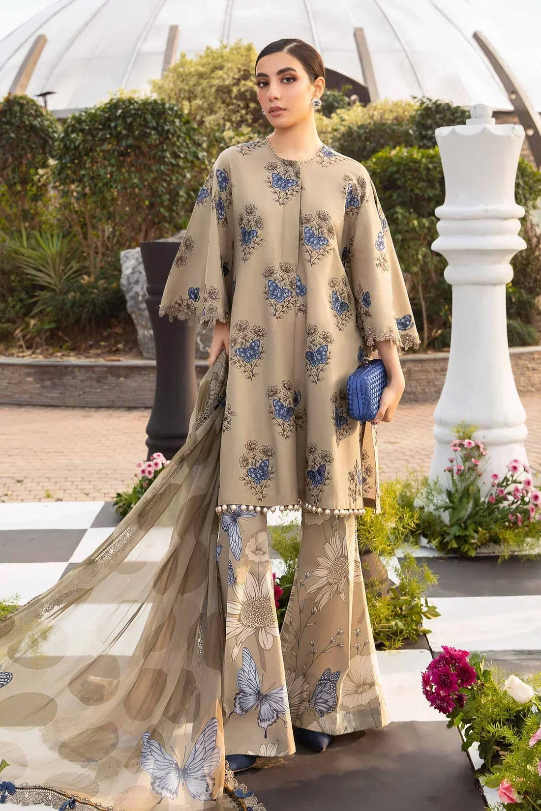 Maria B | M Prints Spring 24 | MPT-2105-B by Maria B - Designer Dress  - Type : Ladies Clothes - Available at Libayah - 100% Original 
