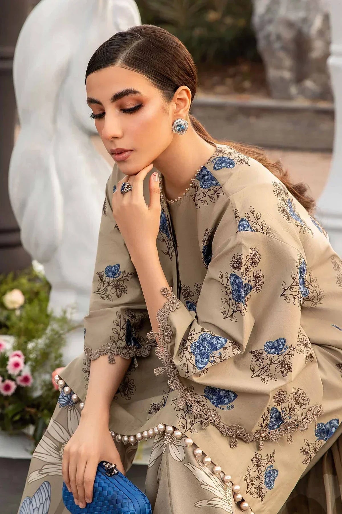 Maria B | M Prints Spring 24 | MPT-2105-B by Maria B - Designer Dress  - Type : Ladies Clothes - Available at Libayah - 100% Original 