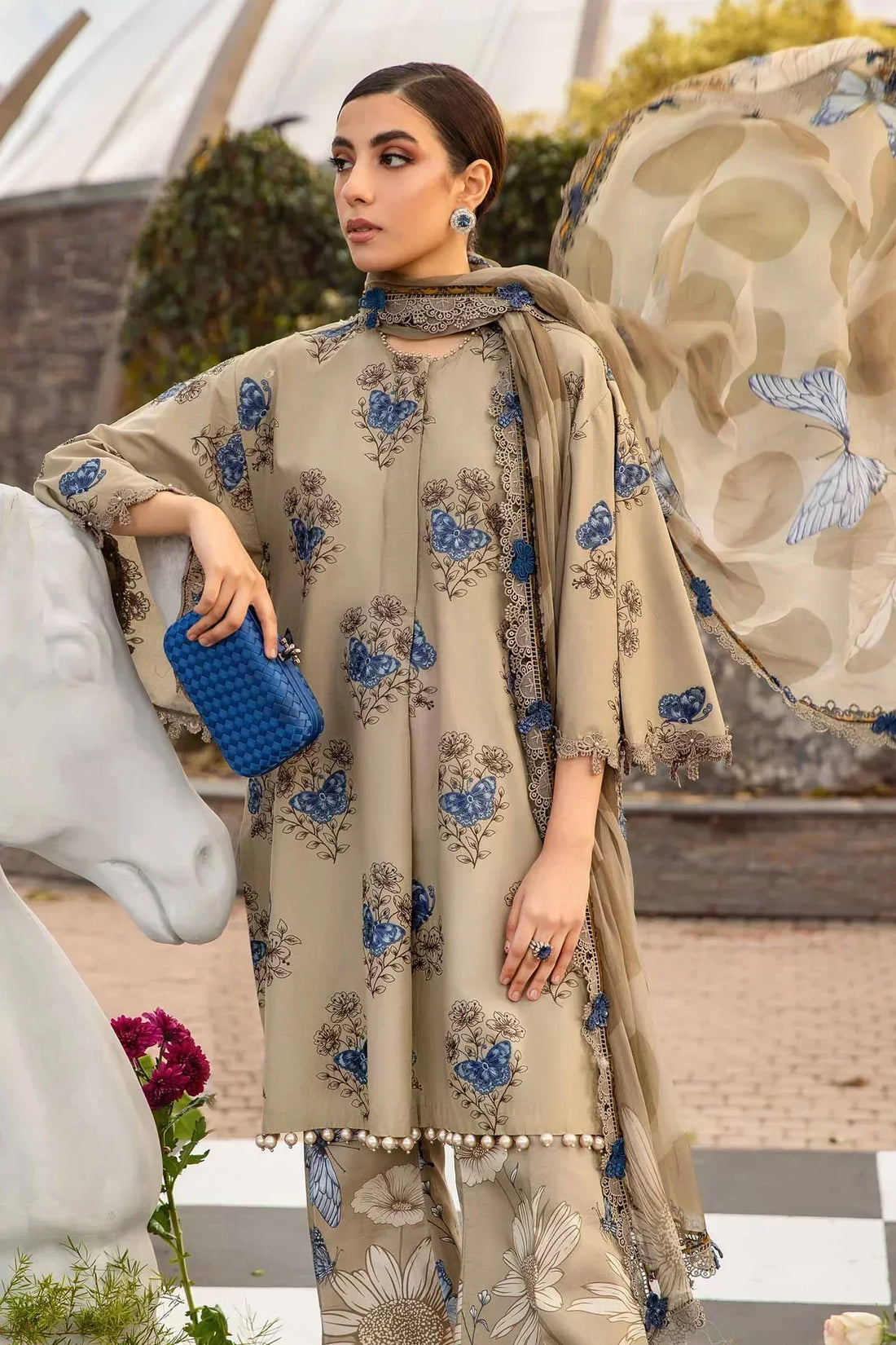Maria B | M Prints Spring 24 | MPT-2105-B by Maria B - Designer Dress  - Type : Ladies Clothes - Available at Libayah - 100% Original 