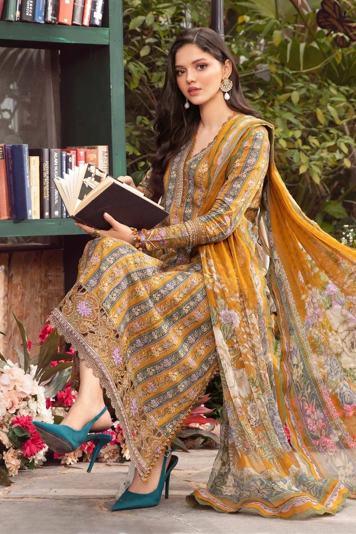 Maria B | M Prints Spring 24 | MPT-2107-A by Maria B - Designer Dress  - Type : Ladies Clothes - Available at Libayah - 100% Original 