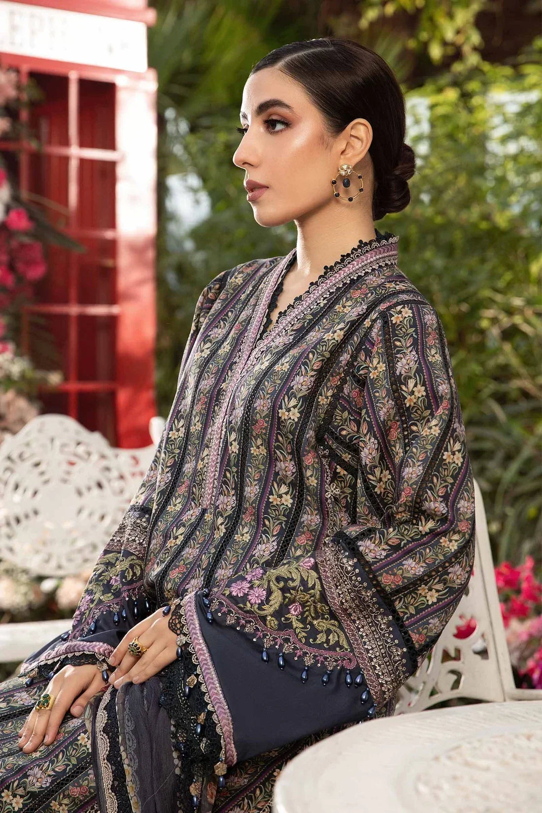 Maria B | M prints Spring 24 | MPT-2107-B by Maria B - Designer Dress  - Type : Ladies Clothes - Available at Libayah - 100% Original 