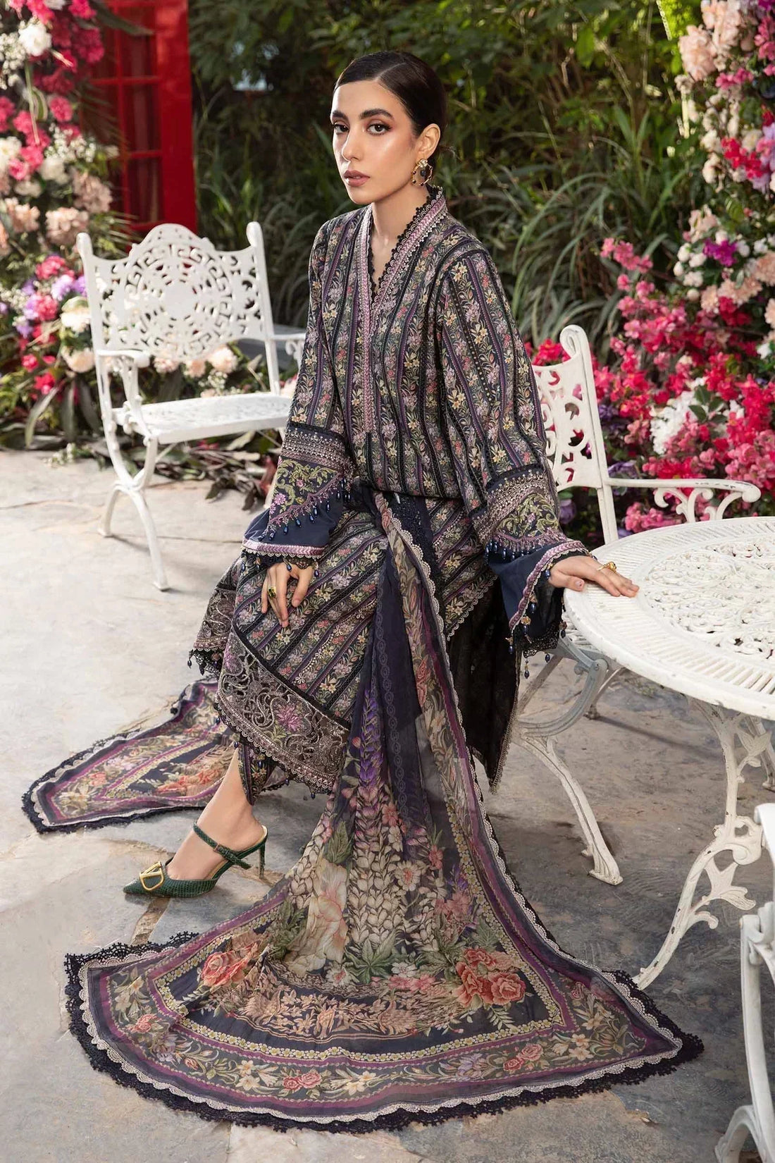 Maria B | M prints Spring 24 | MPT-2107-B by Maria B - Designer Dress  - Type : Ladies Clothes - Available at Libayah - 100% Original 