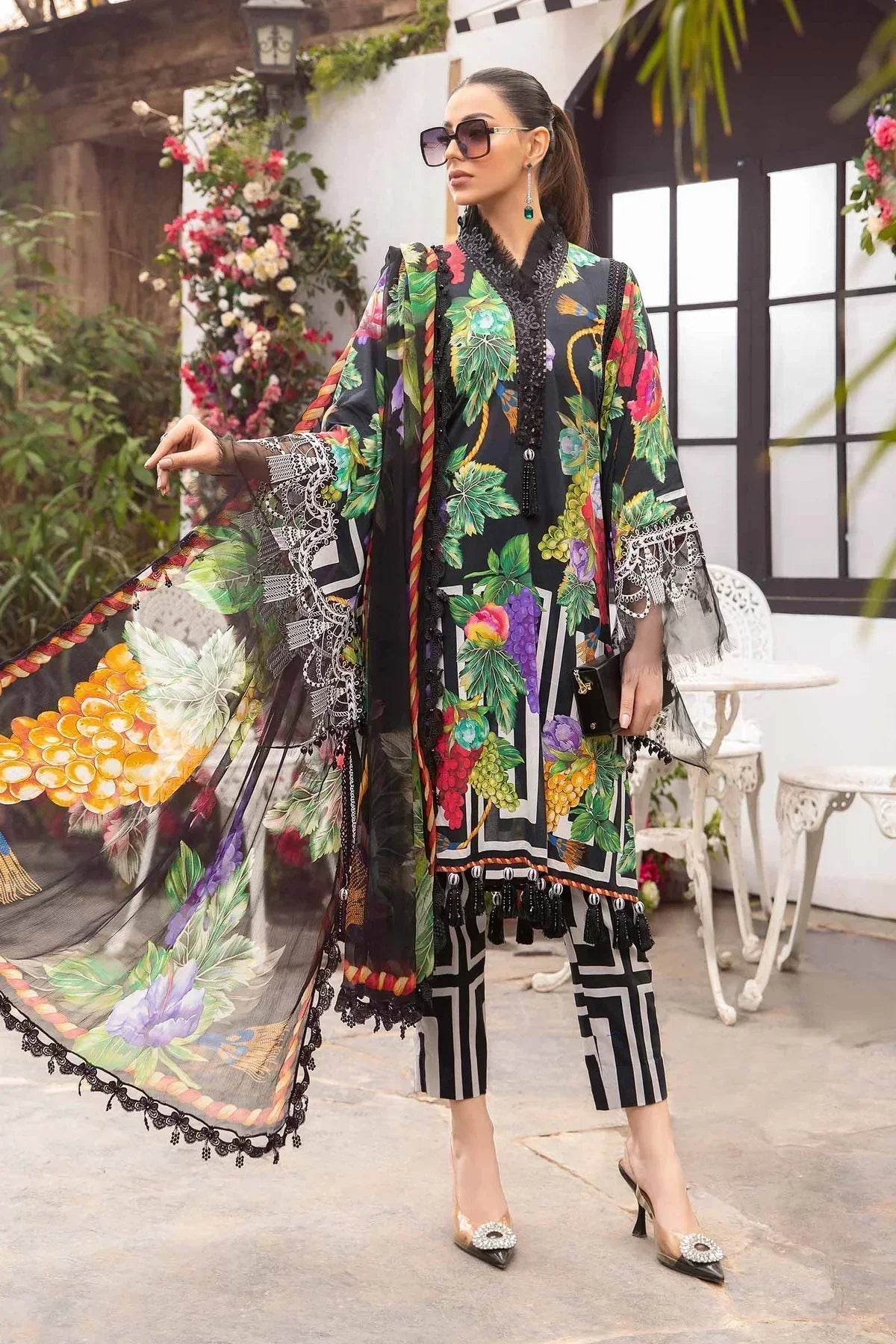 Maria B | M Prints Spring 24 | MPT-2108-B by Maria B - Designer Dress  - Type : Ladies Clothes - Available at Libayah - 100% Original 