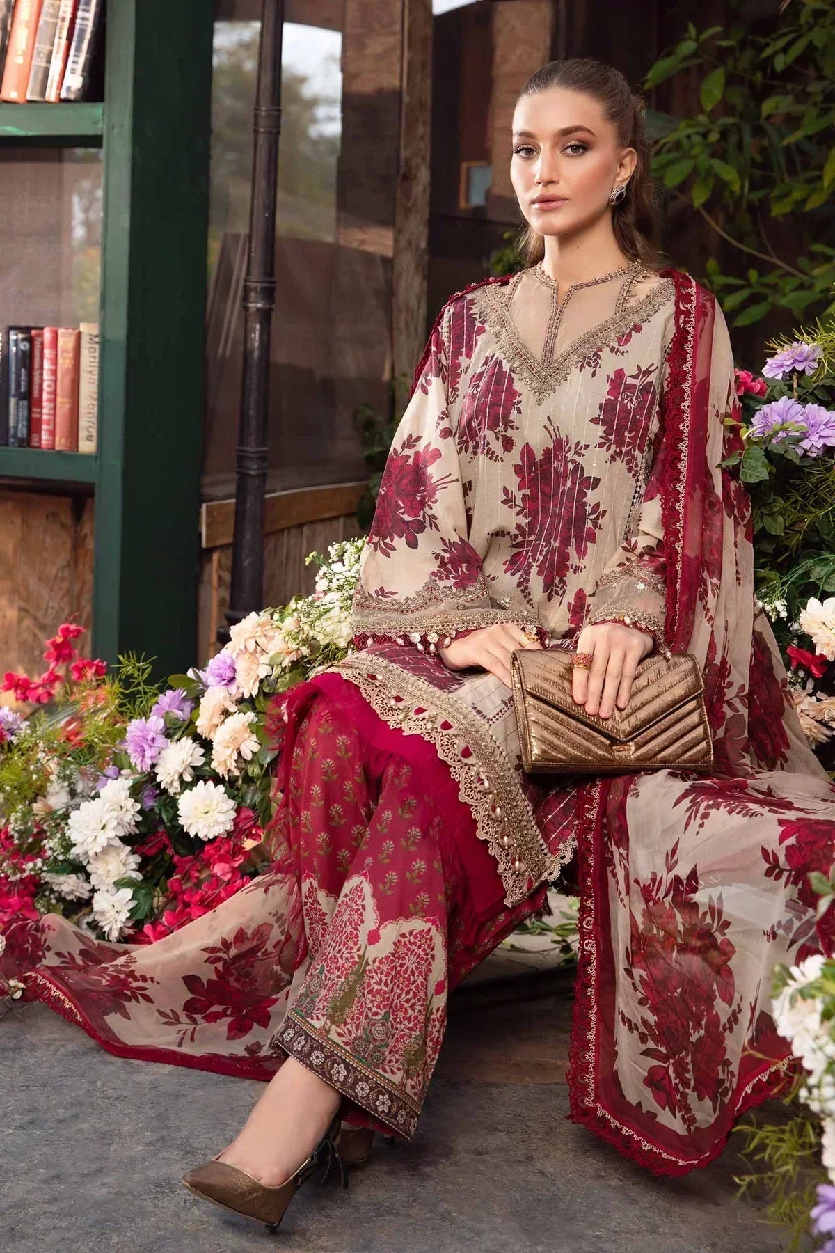 Maria B | M Prints Spring 24 | MPT-2110-A by Maria B - Designer Dress  - Type : Ladies Clothes - Available at Libayah - 100% Original 