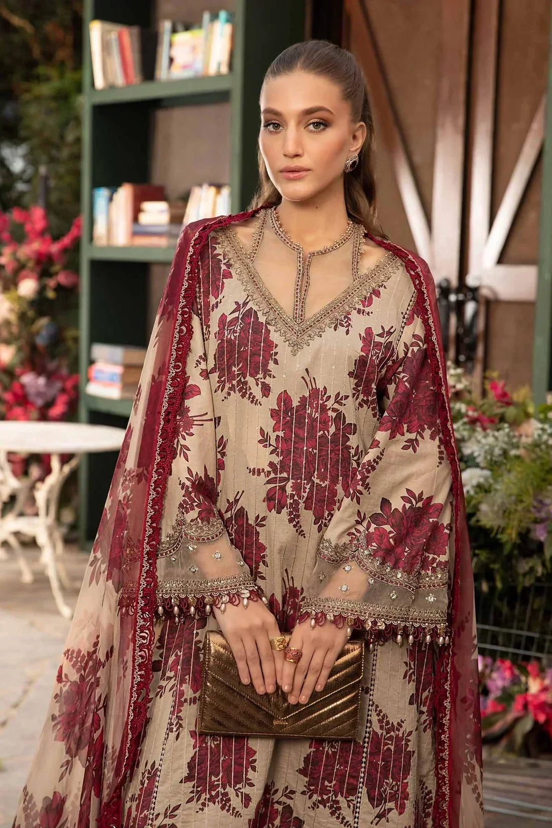 Maria B | M Prints Spring 24 | MPT-2110-A by Maria B - Designer Dress  - Type : Ladies Clothes - Available at Libayah - 100% Original 
